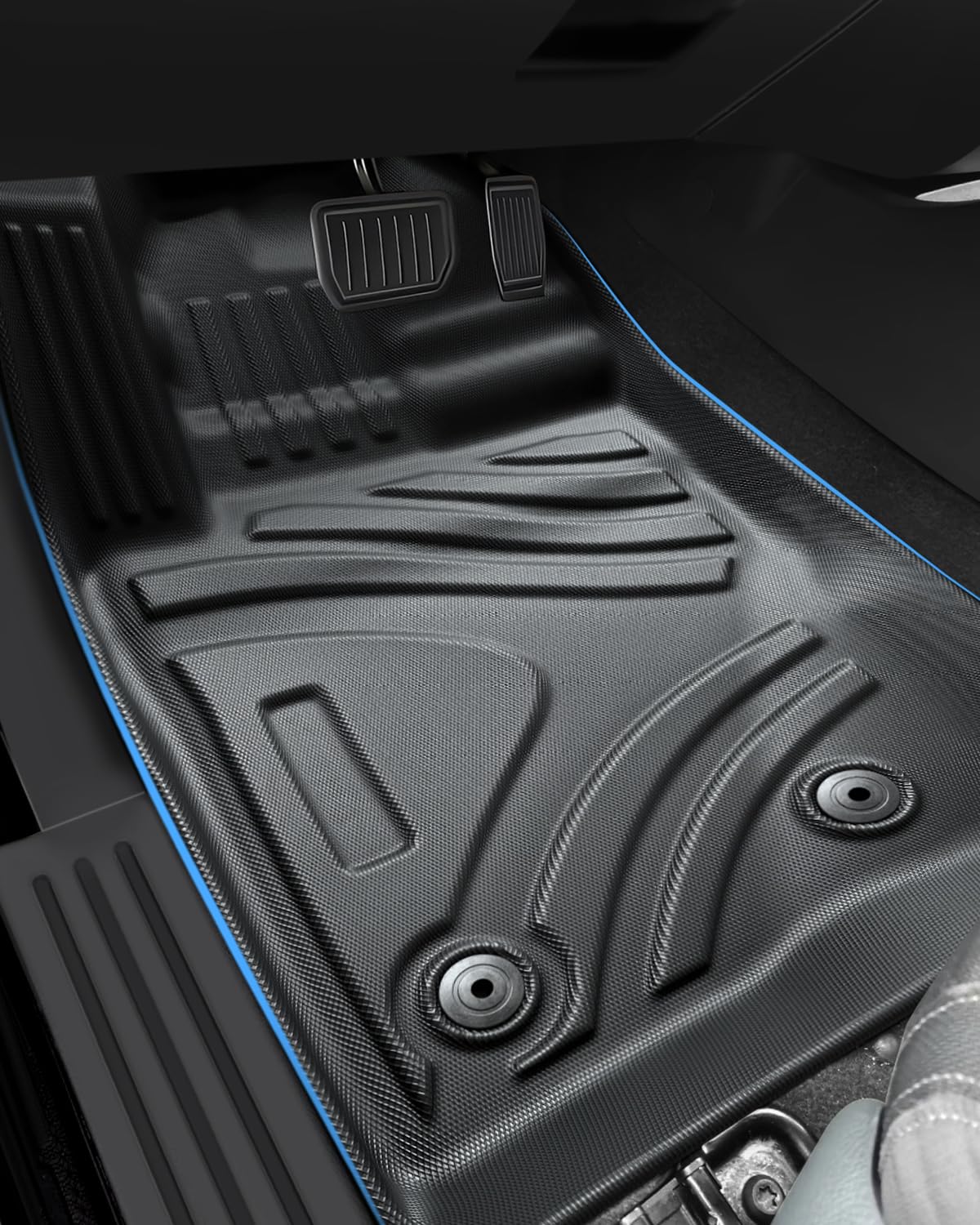 Ford Ranger T9 - Grīdas paklājiņi 2023-2026, antislip, ūdensizturīgi, TPE, 3 gab., melni