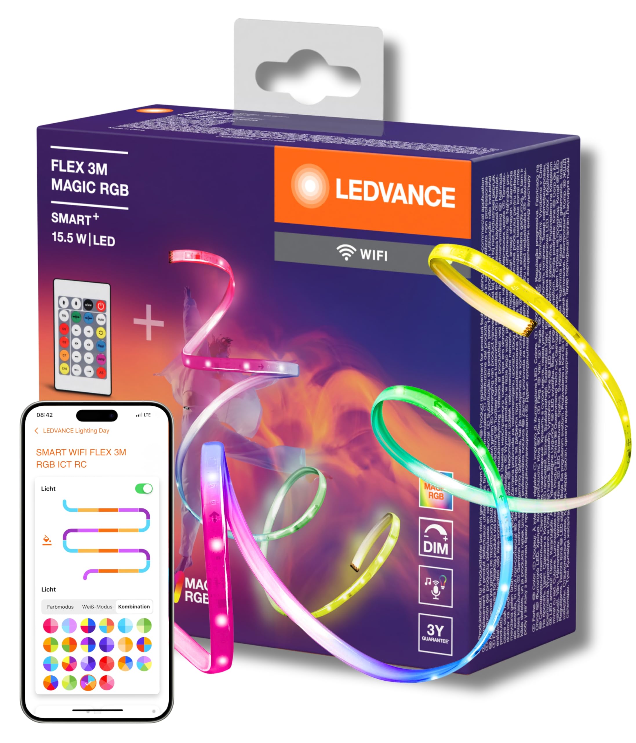 LEDVANCE SMART WIFI FLEX - LED lentes ar Magic-RGB efektiem un lietotnes vadību, 3m