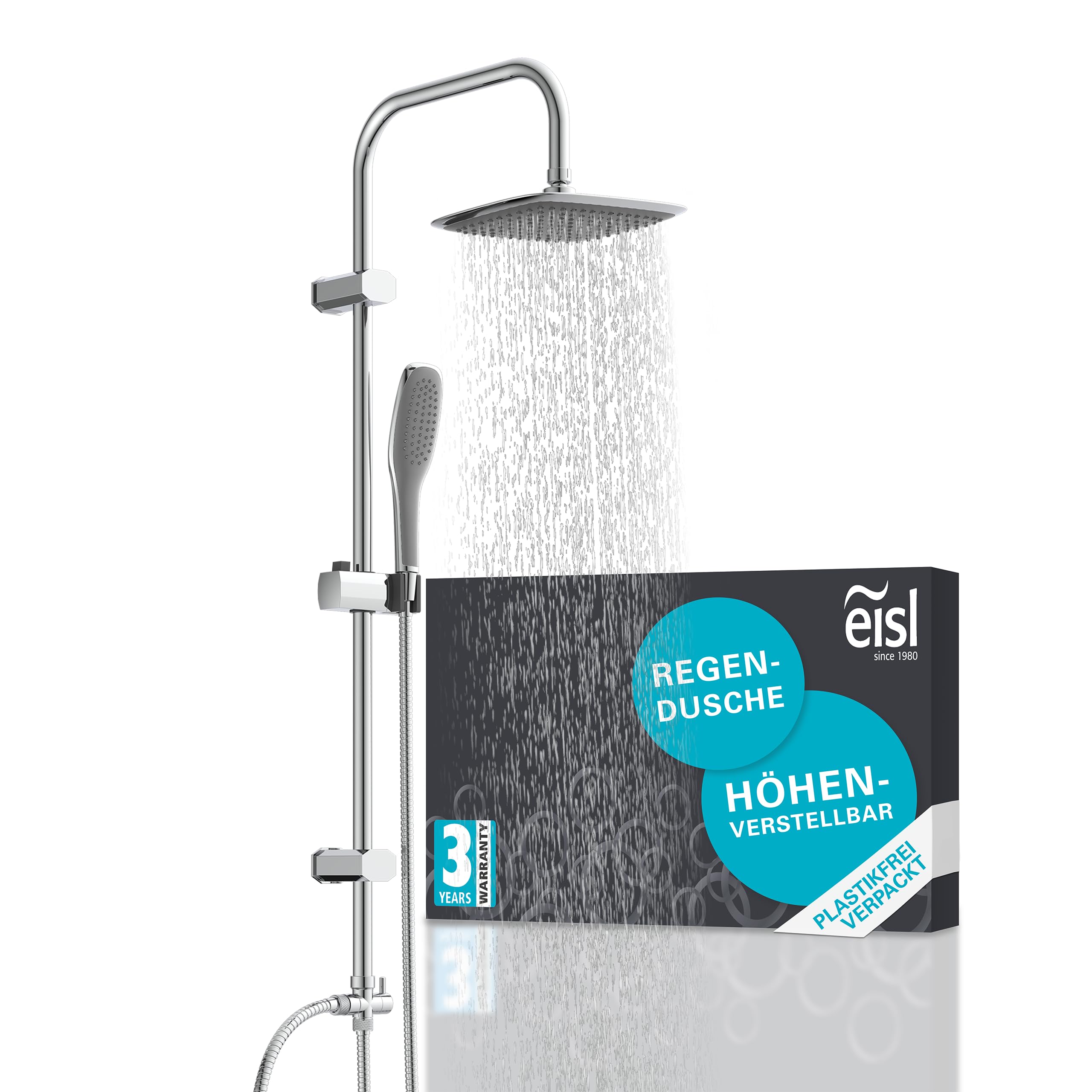 EISL EASY FRESH DX12006 - dušas komplekts, 2 vienā ar lielu lietus dušu (250 x 200 mm) un rokas dušu