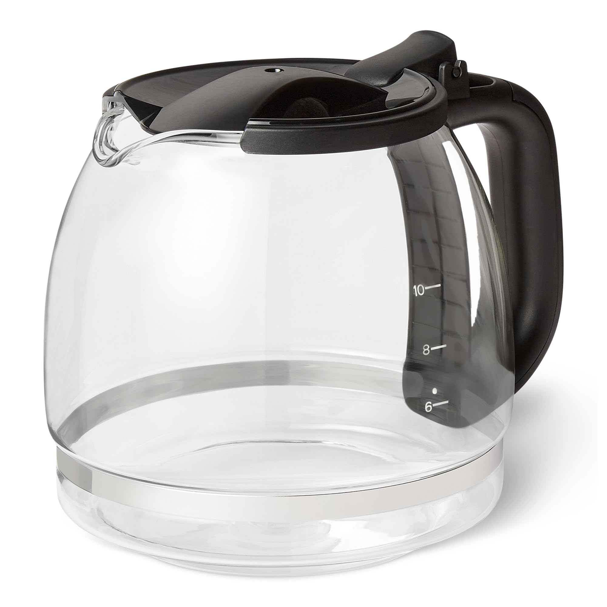 Amazon Basics CM1166AB-GS - Rezerves stikla karafē ar vāku kafijas automātam, 1,25 l, 10 tasēm
