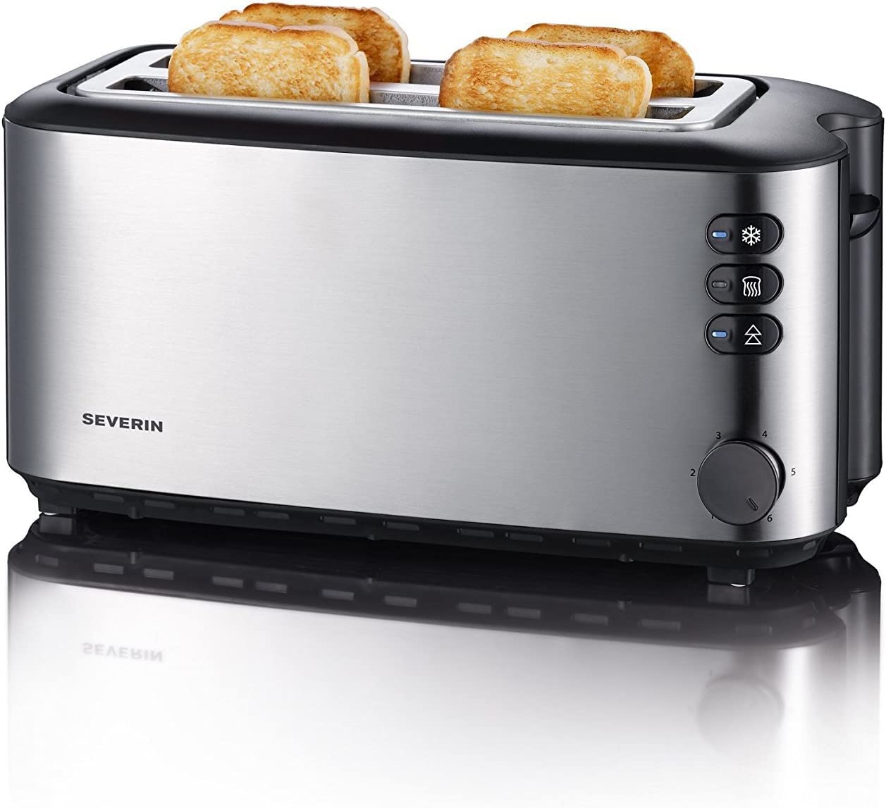 Severin AT 2509 - Tosteris ar maizīšu uzlikni un nerūsējošā tērauda korpusu, 1400 W