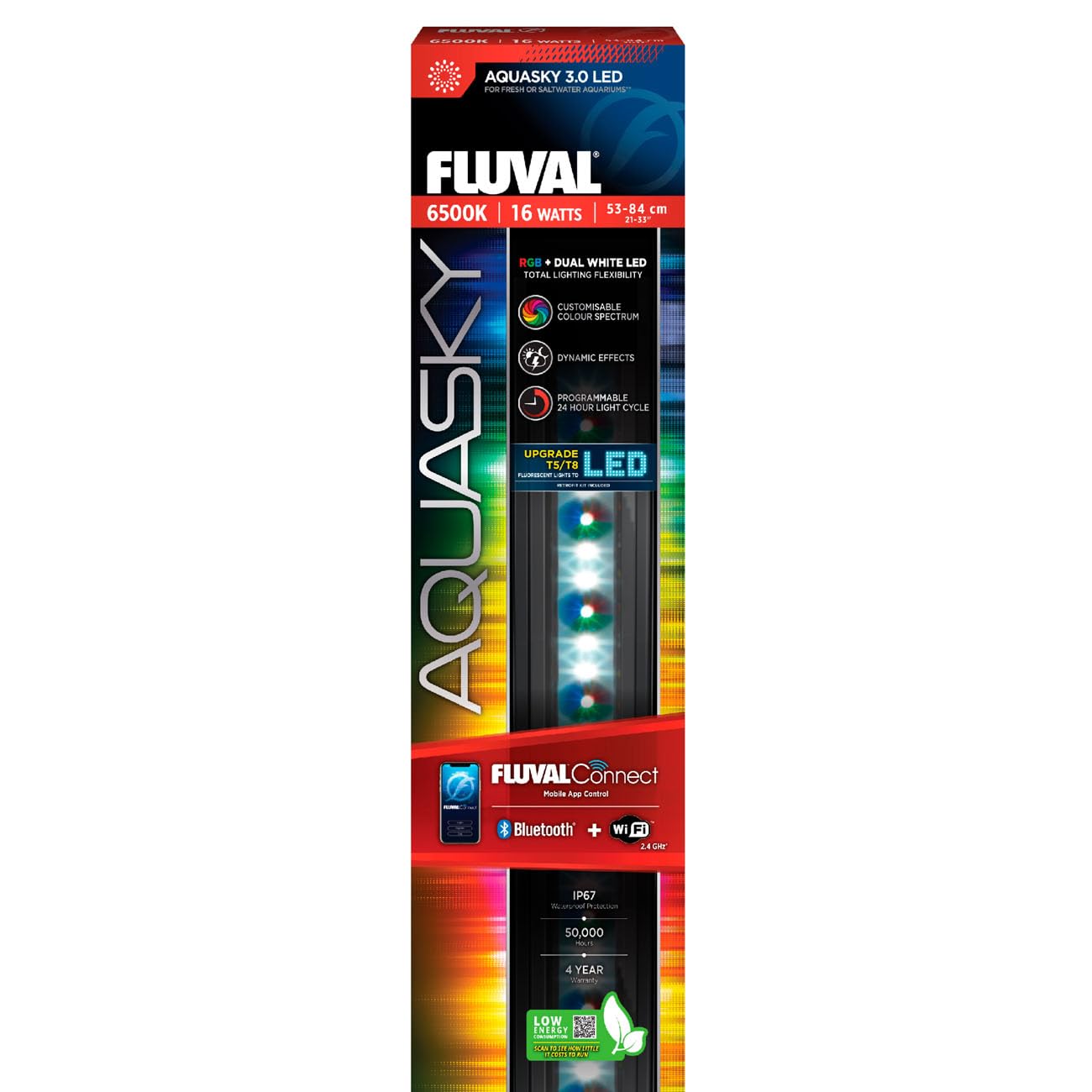 Fluval AquaSky 16651 - LED 3.0 akvārija apgaismojums, 16 W, 53–84,4 cm