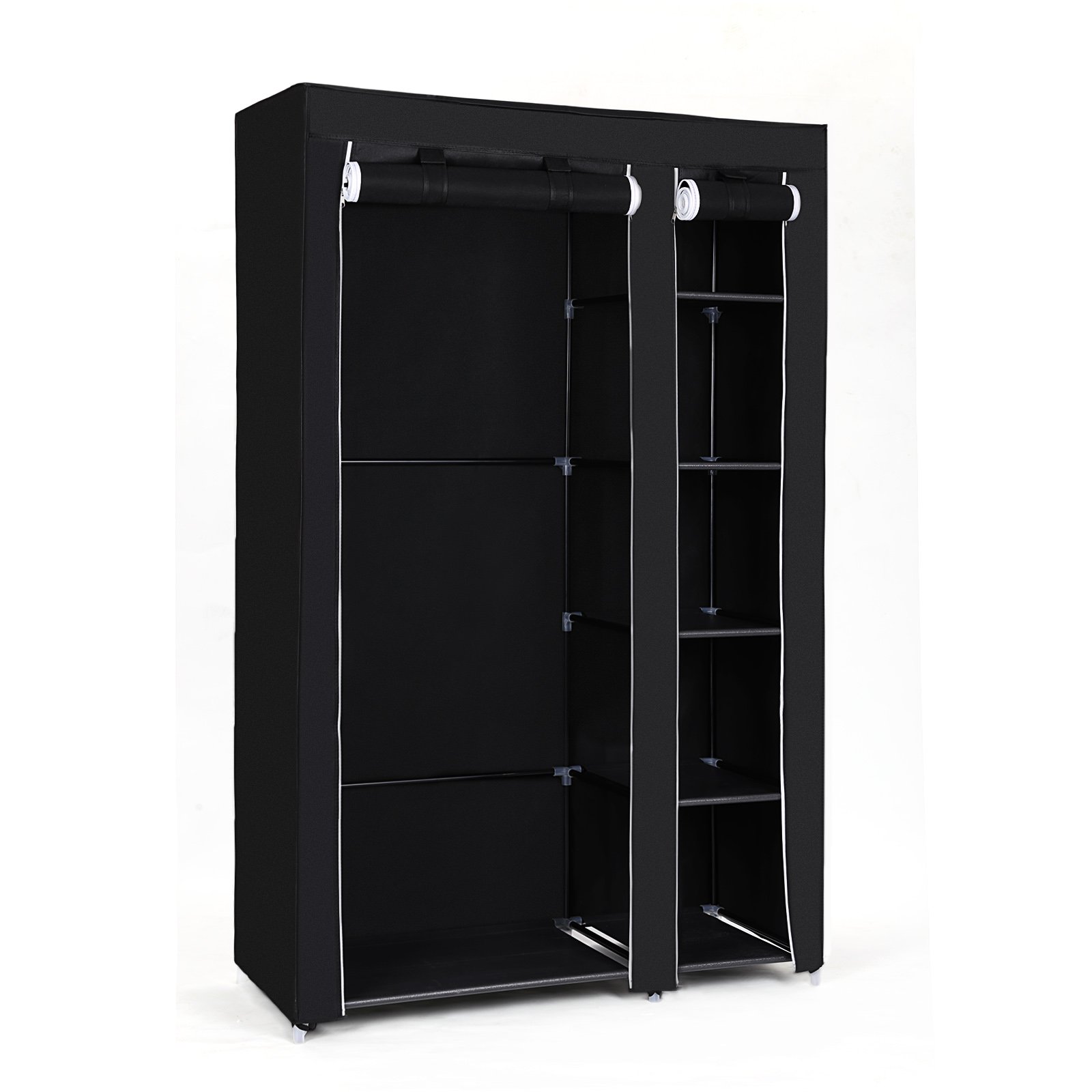SONGMICS LSF007 XL - Drēbju skapis ar stangu un plauktiem, salokāms, 110 x 45 x 175 cm