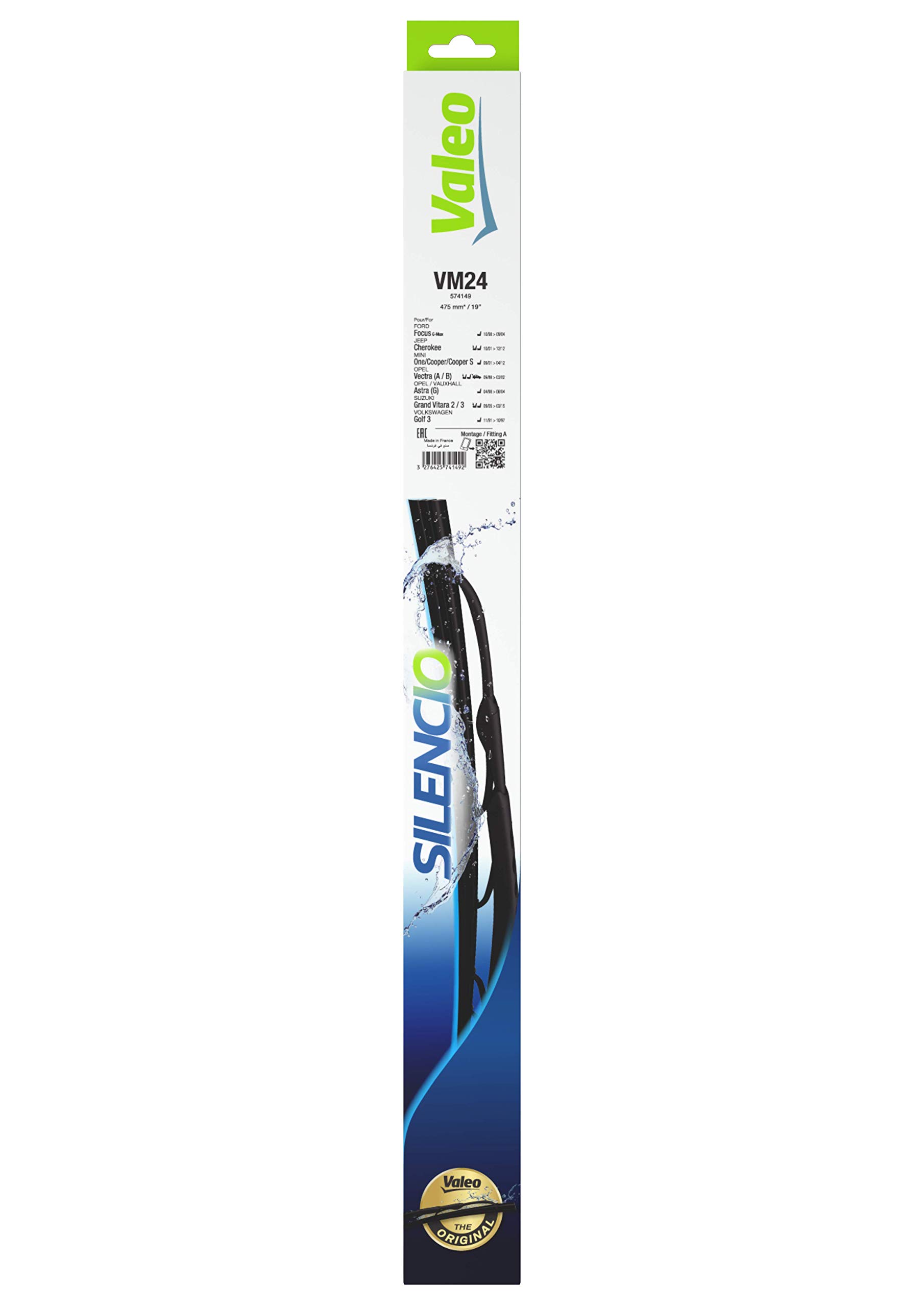 Valeo Silencio 574149 - priekšējais stikla tīrītājs 475 mm, izturīgs visām sezonām