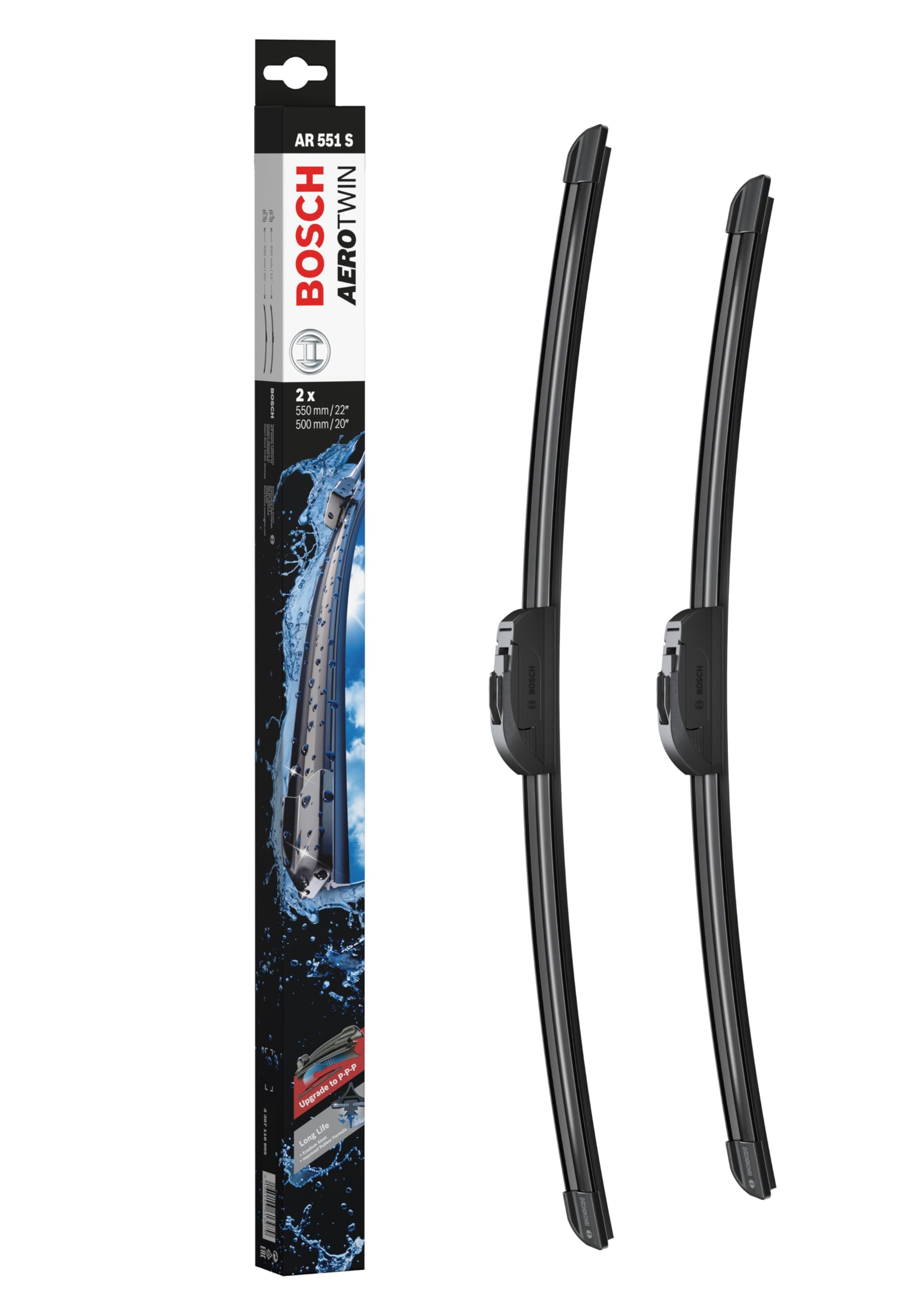 Bosch Aerotwin AR551S - vējstikla slotiņu komplekts, 550mm un 500mm, priekšējam stiklam