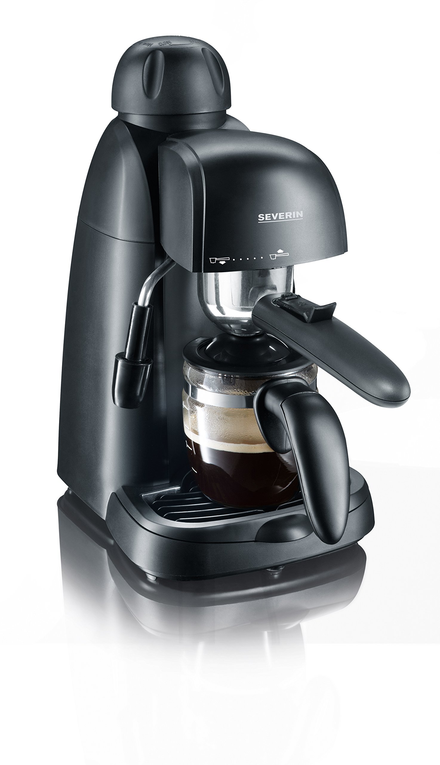 Severin KA 5978 - Espresso kafijas automāts ar stikla kannu un piena putotāju, 800W