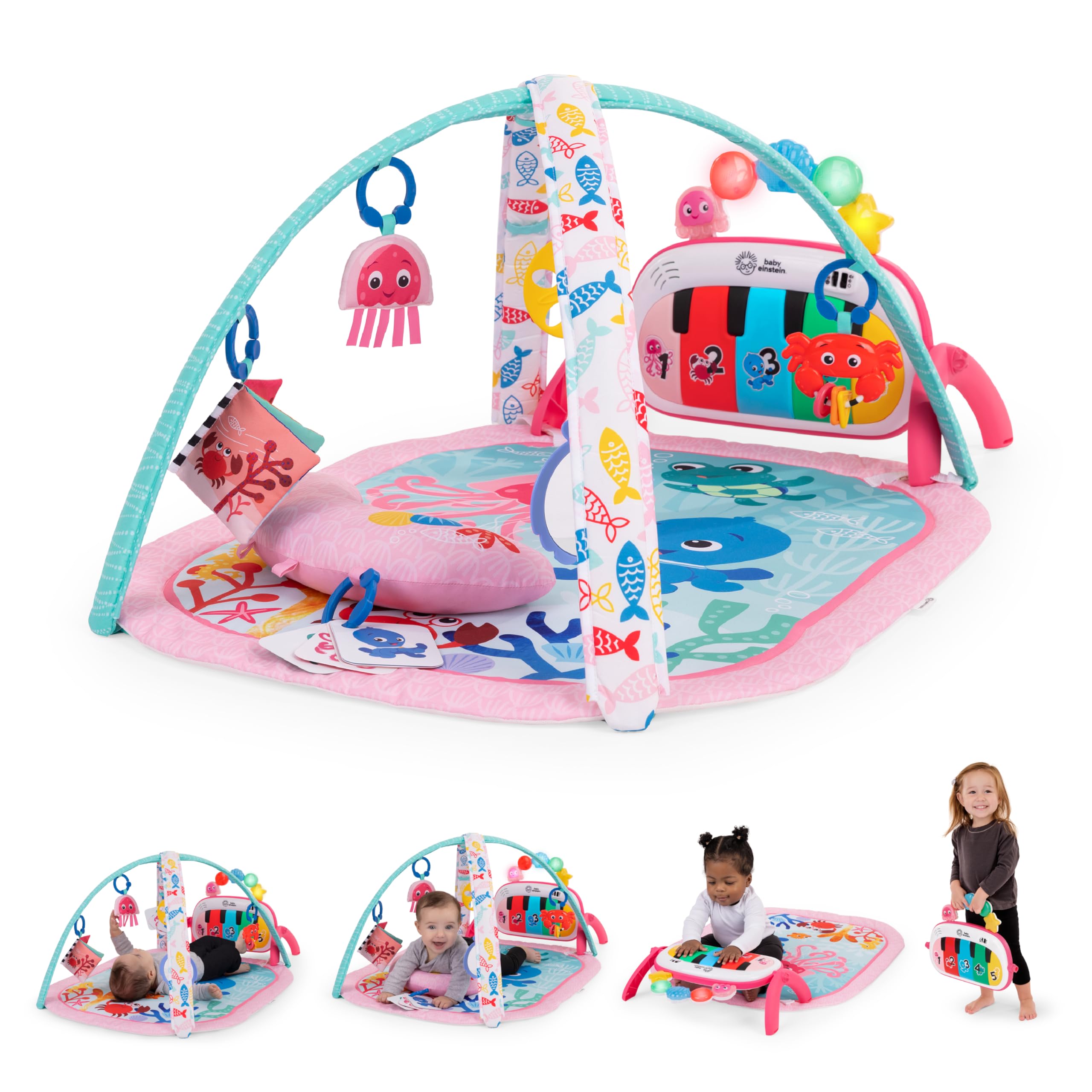 Baby Einstein Ocean Explorers 4in1 - Spēļu Paklājs ar klavierēm, gaismām un skaņām jaundzimušajiem