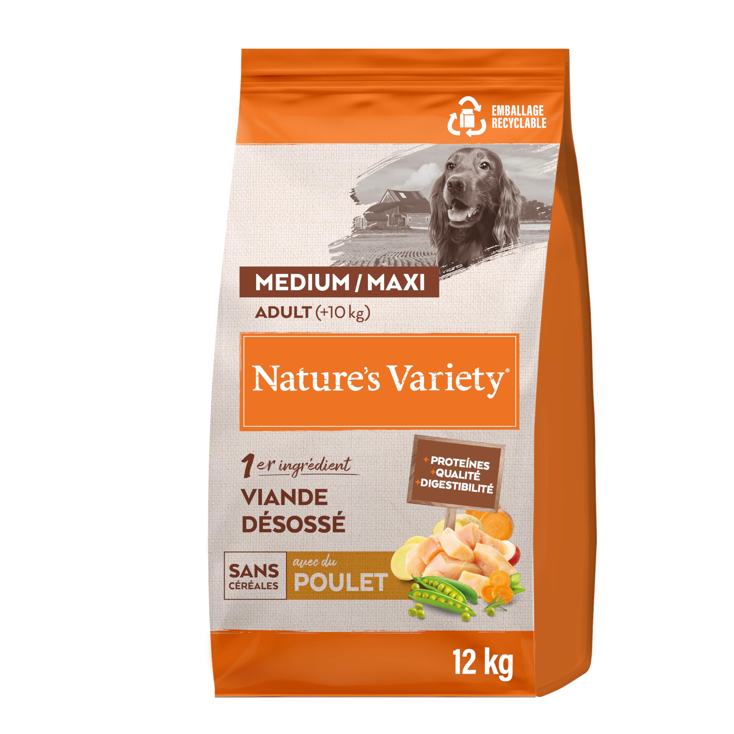Natures Variety Healthy Grains 922276 - Sausā barība pieaugušiem vidēja un liela izmēra suņiem ar vistu, 9,35 kg
