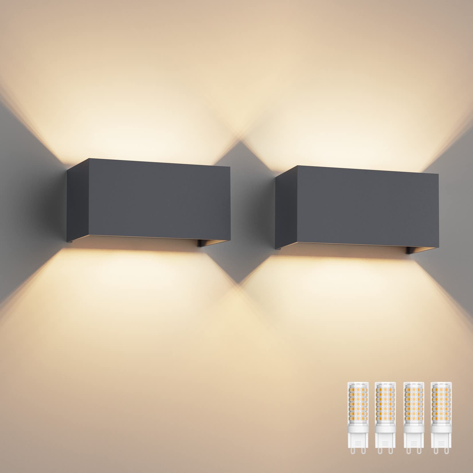Klighten GW0502-3000K - āra lampas, G9, LED, 18W, 2 gab., balta