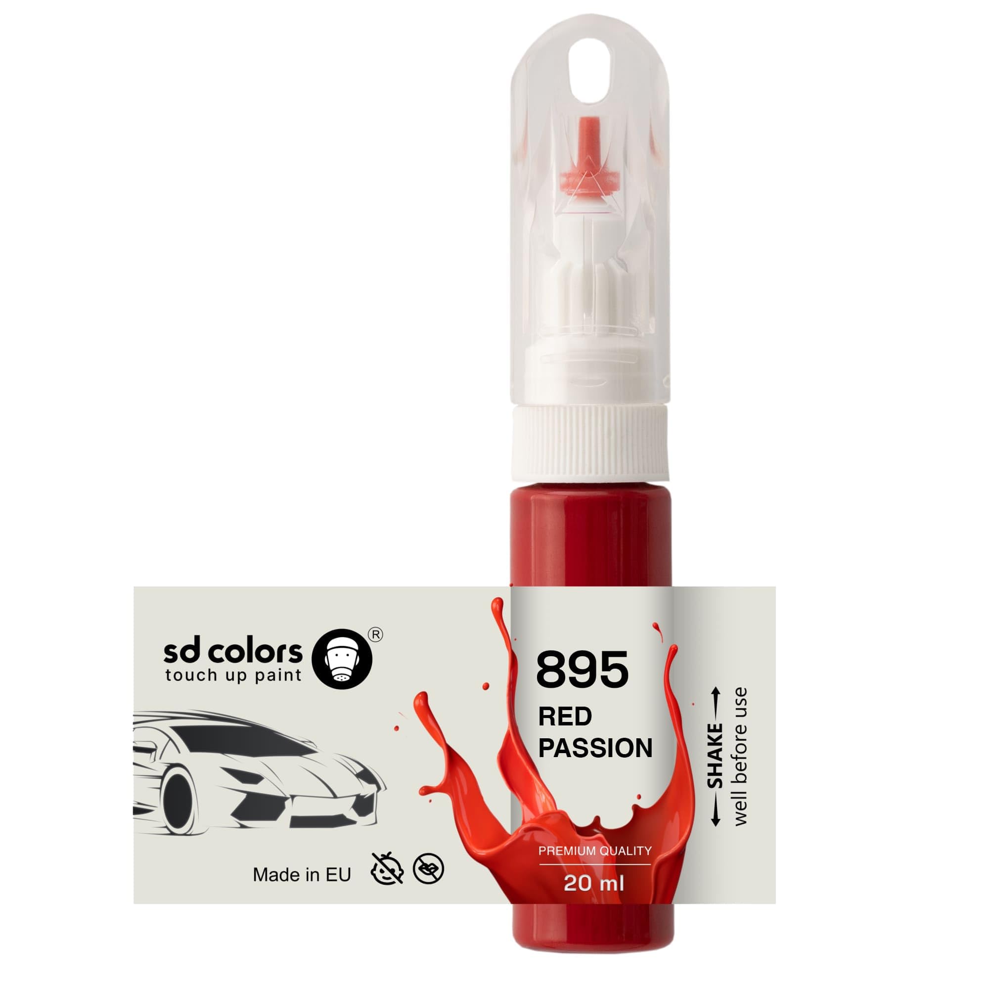 SD Colors Rosso Passione 865 895 895B - Skrāpju retušas krāsa automašīnām 20 ml