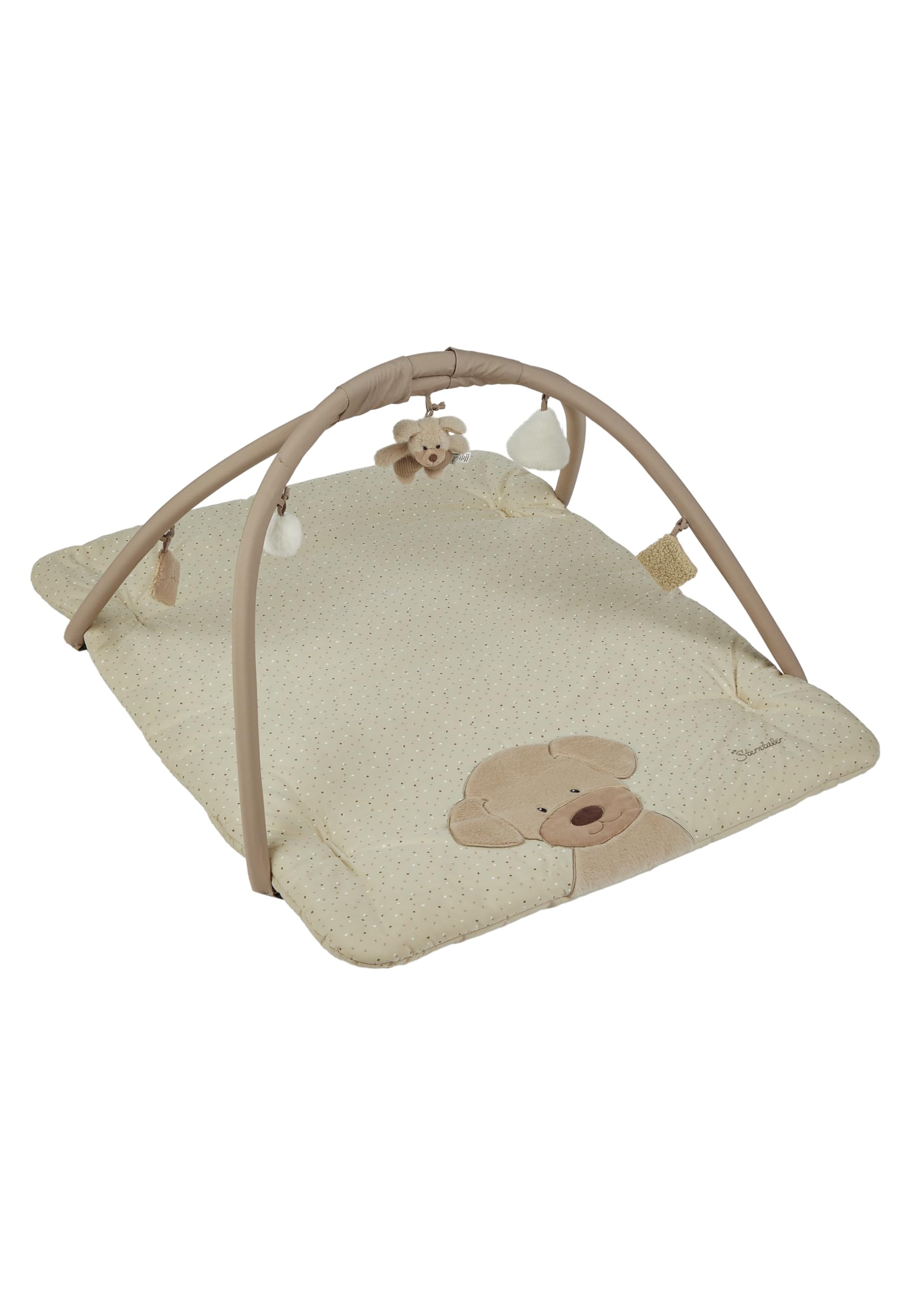 Sterntaler 9122426 - Mīksta mazuļa rotaļu paklājiņš ar lokiem un figūrām, 82 x 57,5 x 11 cm