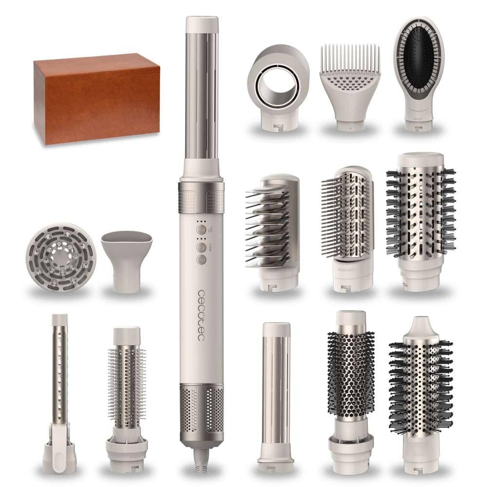 Cecotec CeramicCare 14in1 AirGlam 00252 - Matu veidotājs ar 14 uzgaļiem, 1400W
