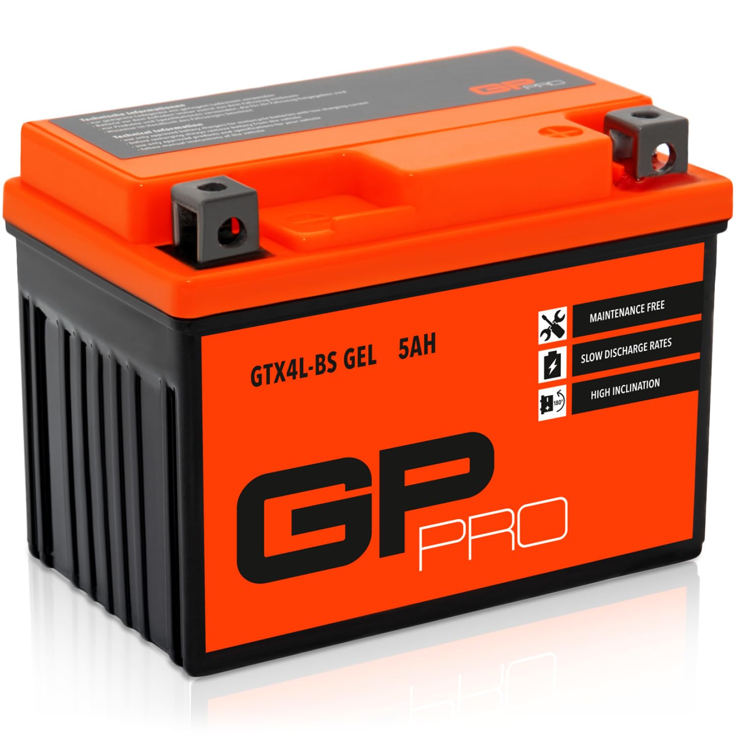 GP-PRO GP-001 - Gēla akumulators, 12V 5Ah GTX4L-BS skūteram (YTX5L-BS, YB4L-B)