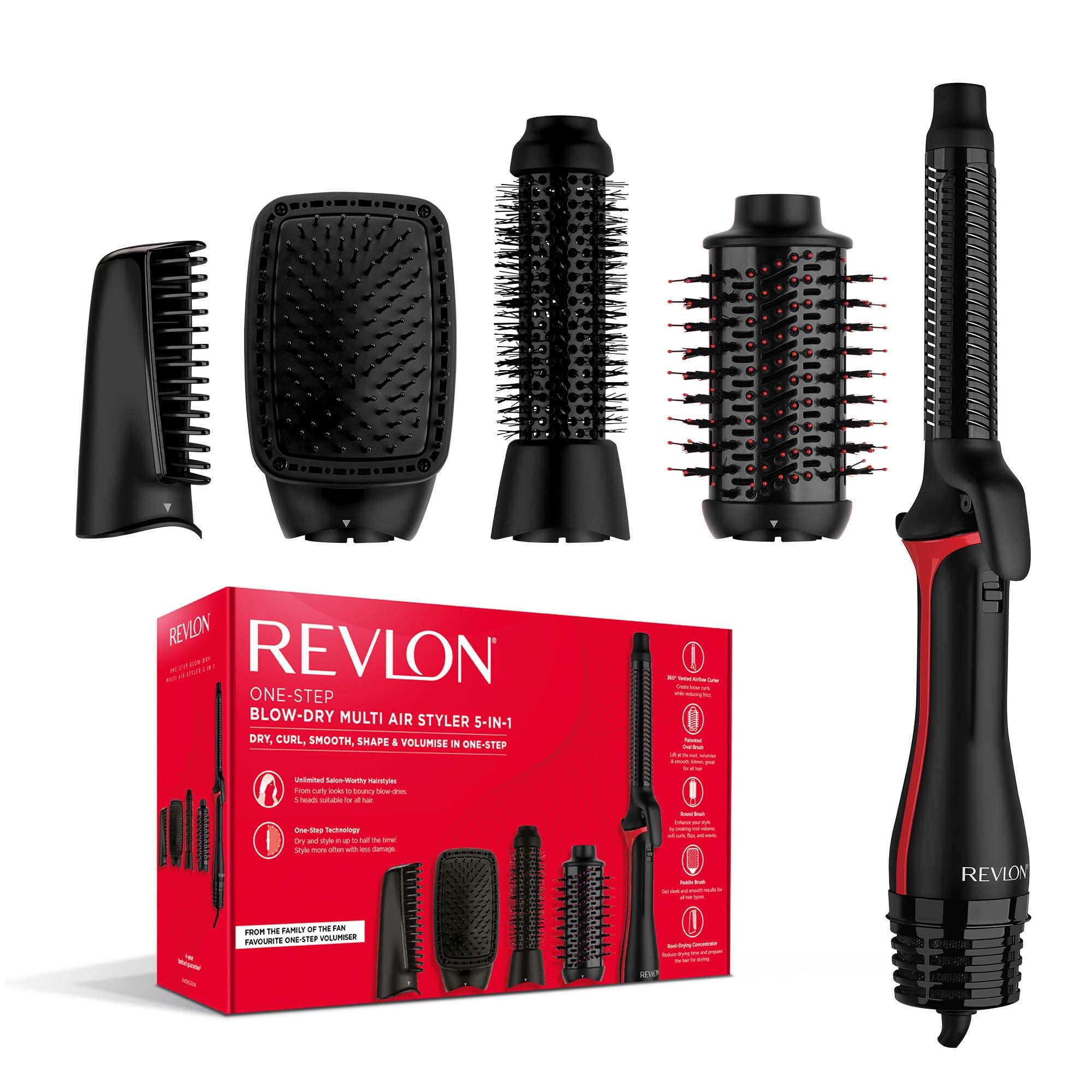 Revlon One-Step 5in1 RVDR5370E - Matu veidotājs ar maināmiem uzgaļiem, 820W