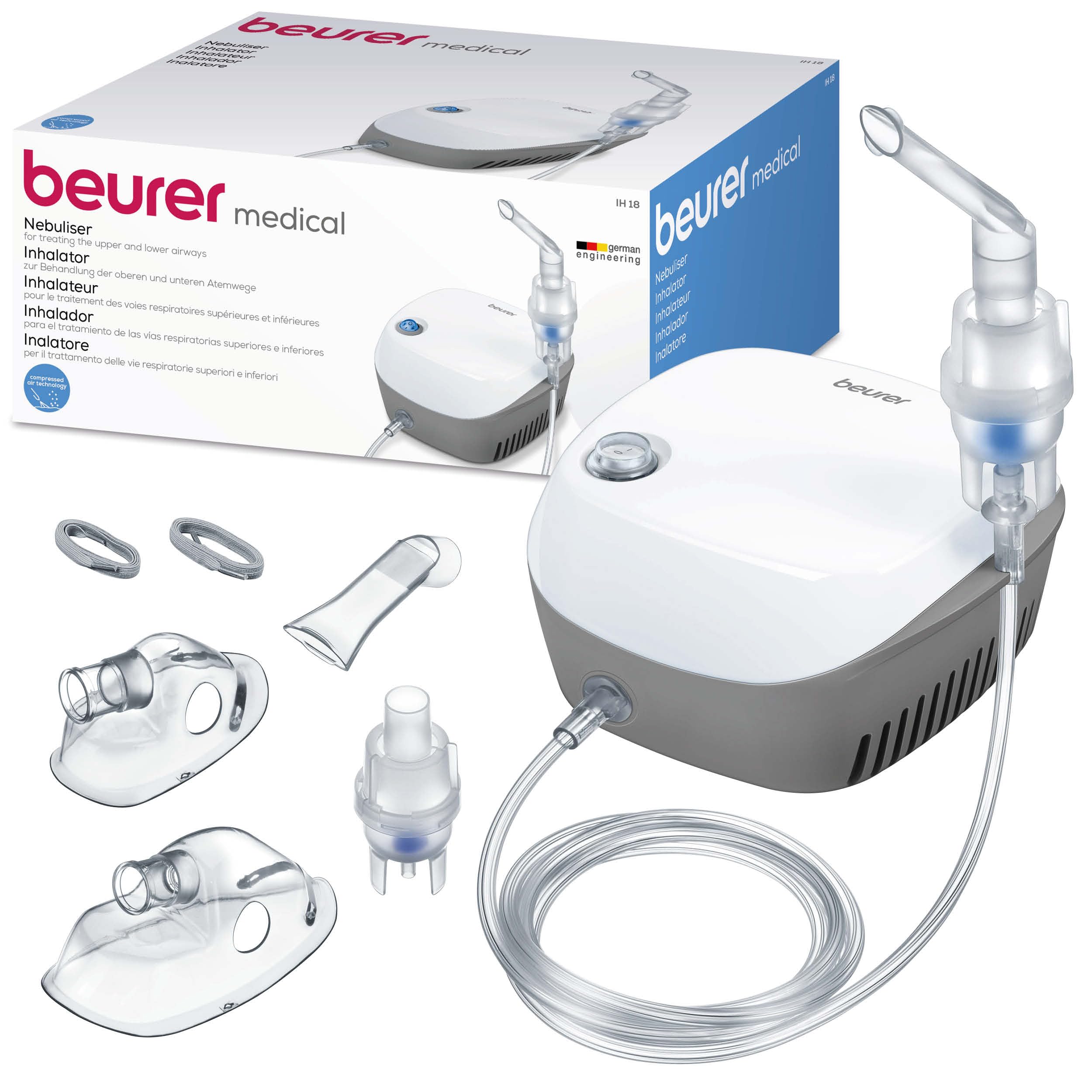 Beurer IH 18 - Inhalators pieaugušajiem un bērniem, elpceļu slimību ārstēšanai