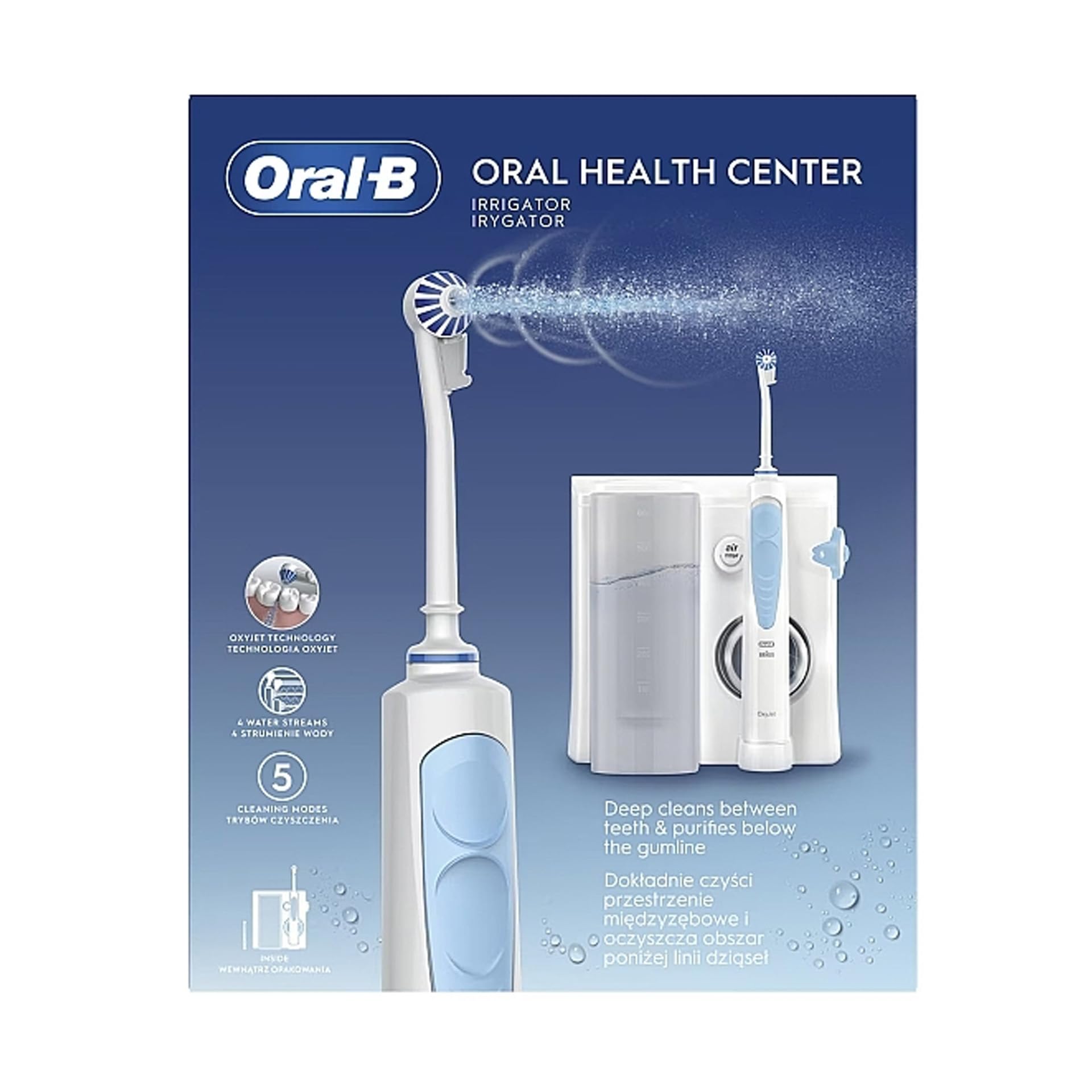 Oral-B OxyJet4 - zobu irigators ar mikroburbuļu tehnoloģiju un regulējamu spiedienu