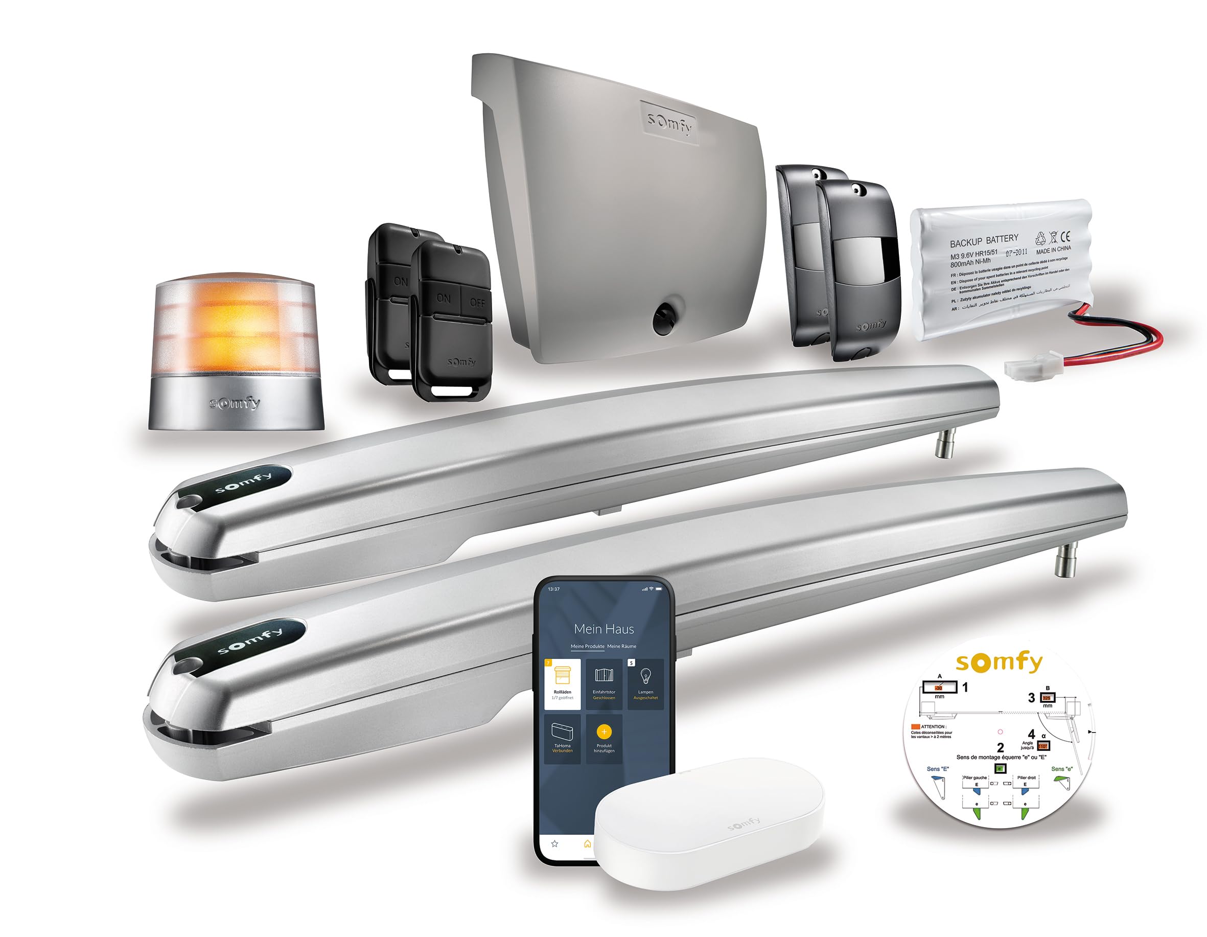 Somfy Exavia Star Connect - Vārtu Motoru Komplekts, Saderīgs ar Alexa un Google Home