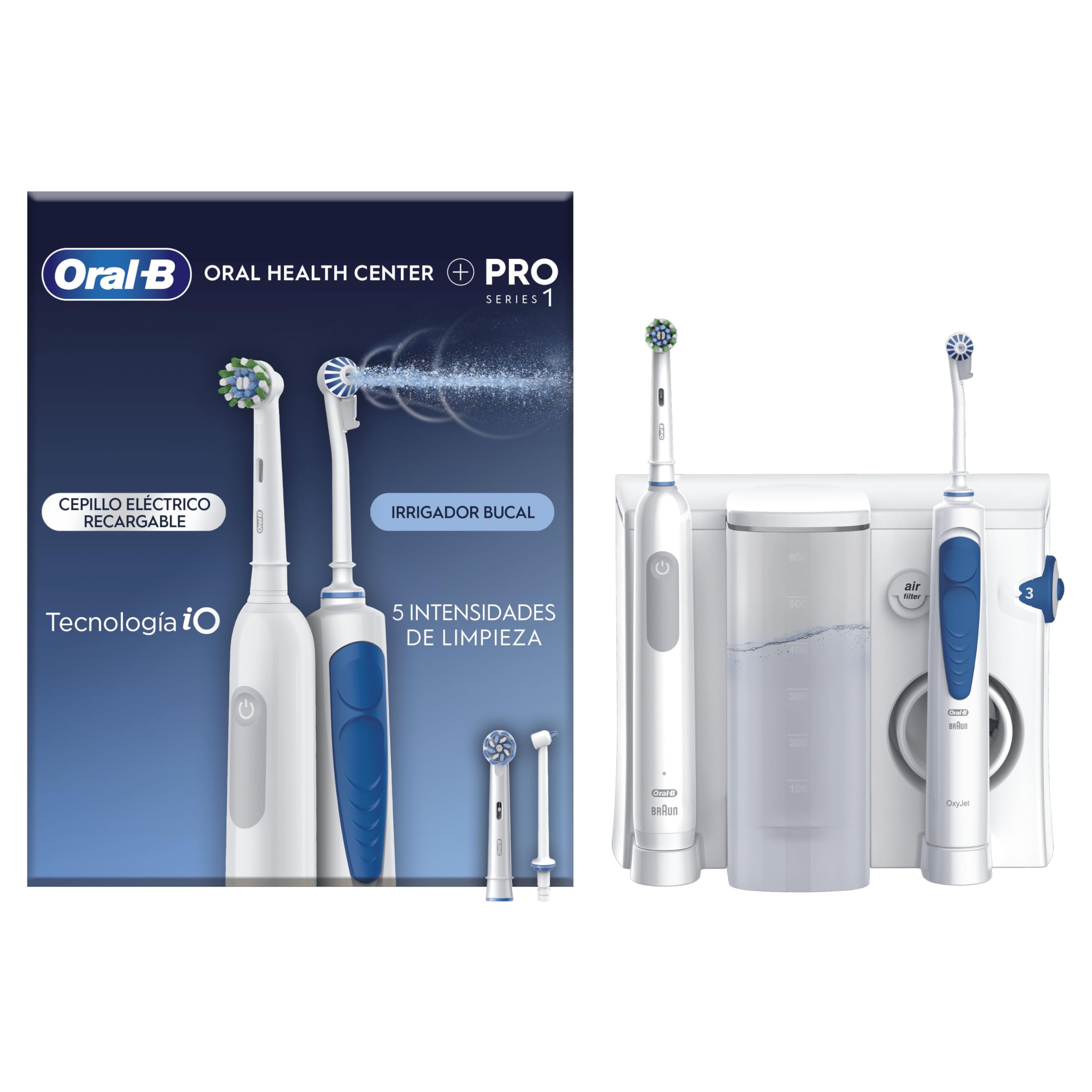 Oral-B OxyJet Oral Irrigator + Oral-B Pro 1 - mutes dobuma irigators un elektriskā zobu birste