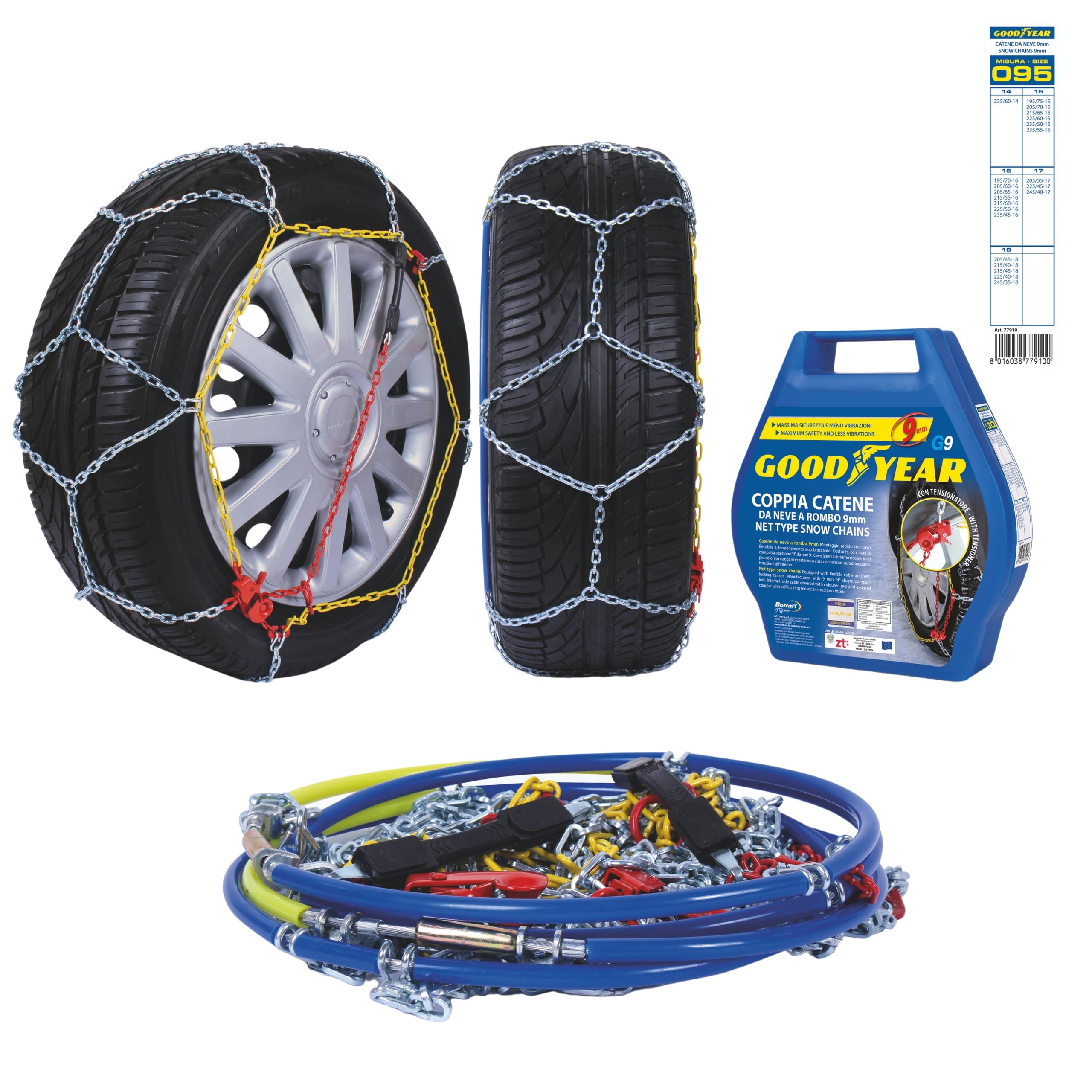 Goodyear 77910 G9 - automašīnas sniega ķēdes, 95 mm