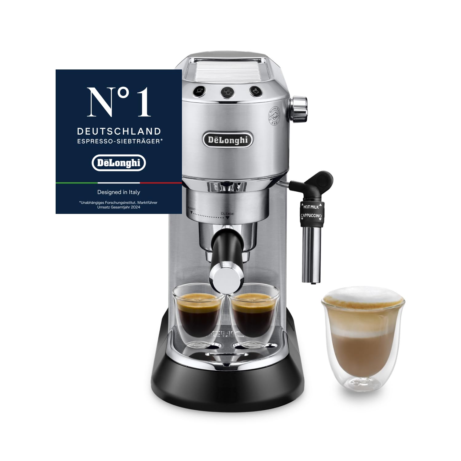 DeLonghi Dedica Style EC685.M - Espresso automāts ar piena putotāju, 1350W, 15 bāri
