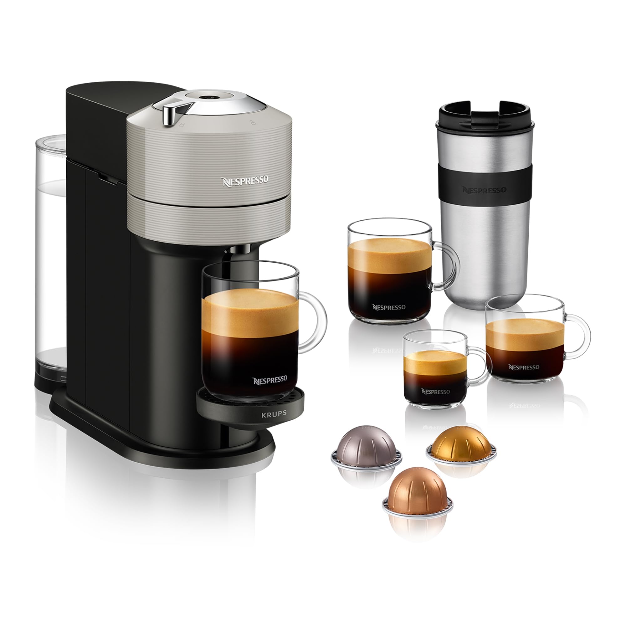 Nespresso Vertuo Next YY4298FD - Kapsulu kafijas automāts, 1,1 L, gaiši pelēks