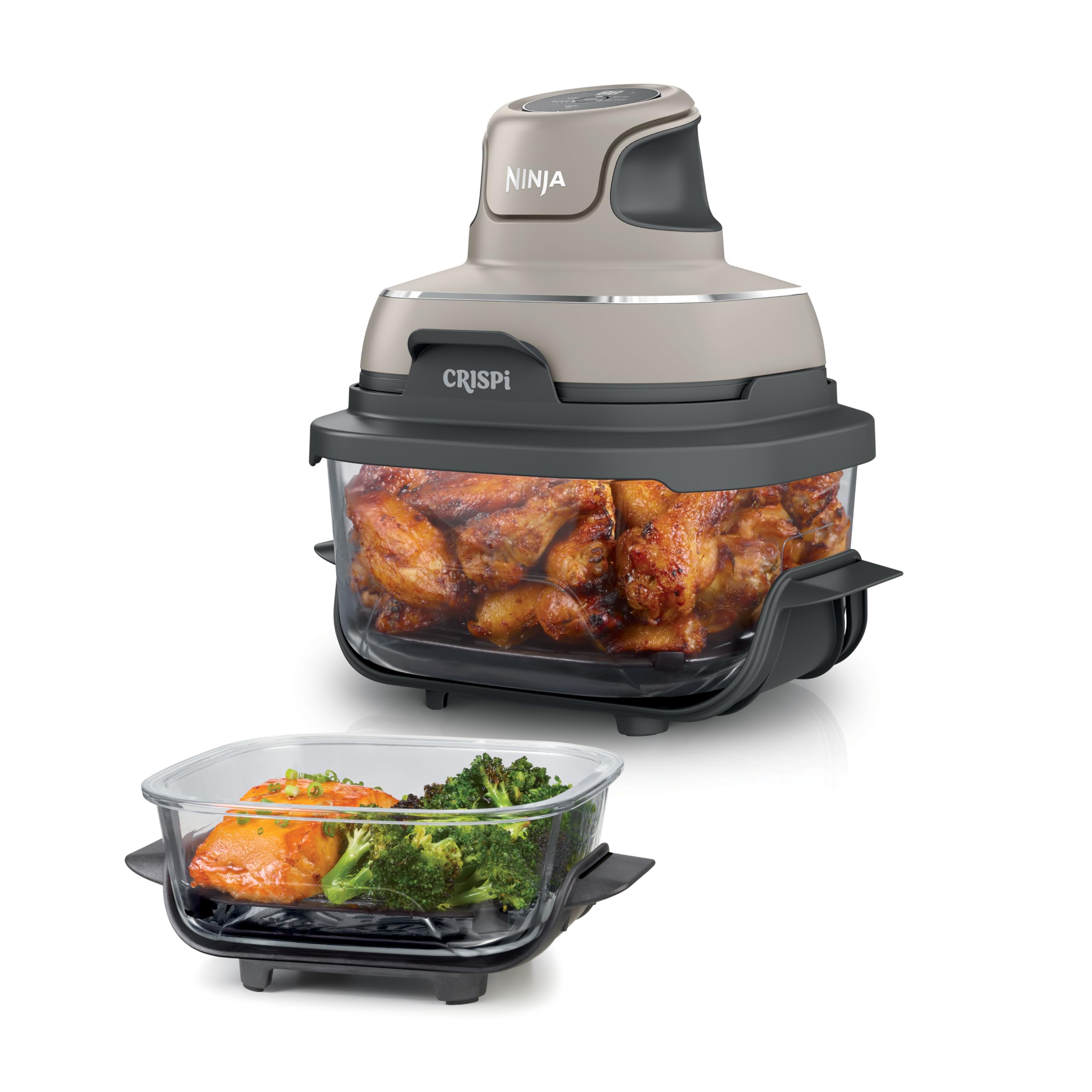 Ninja CRISPi FN101EUST - Karstā gaisa fritieris/ Aerogils ar stikla traukiem, 3,8 l, 1700 W