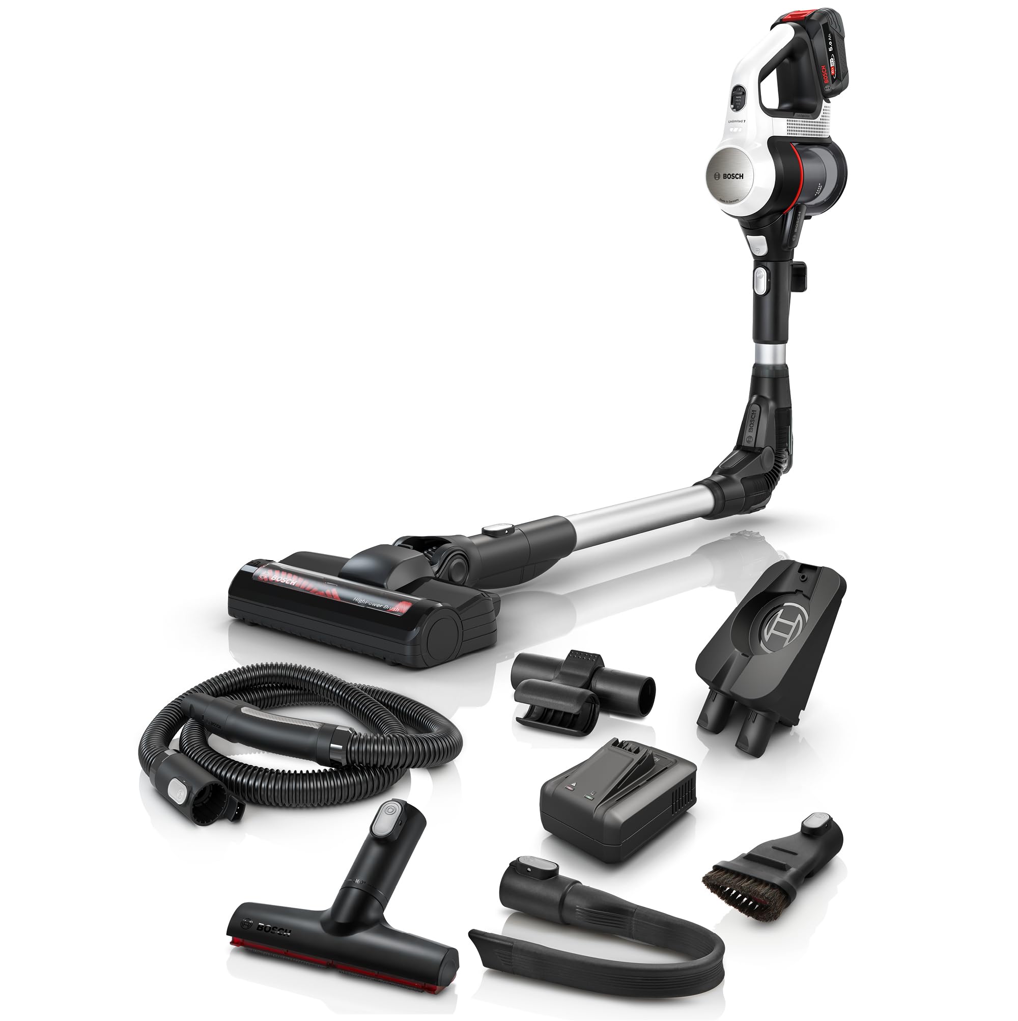 Bosch Unlimited 7 BSS715CARP - Bezvadu putekļsūcējs ar locāmo stieni un 5.0 Ah akumulatoru