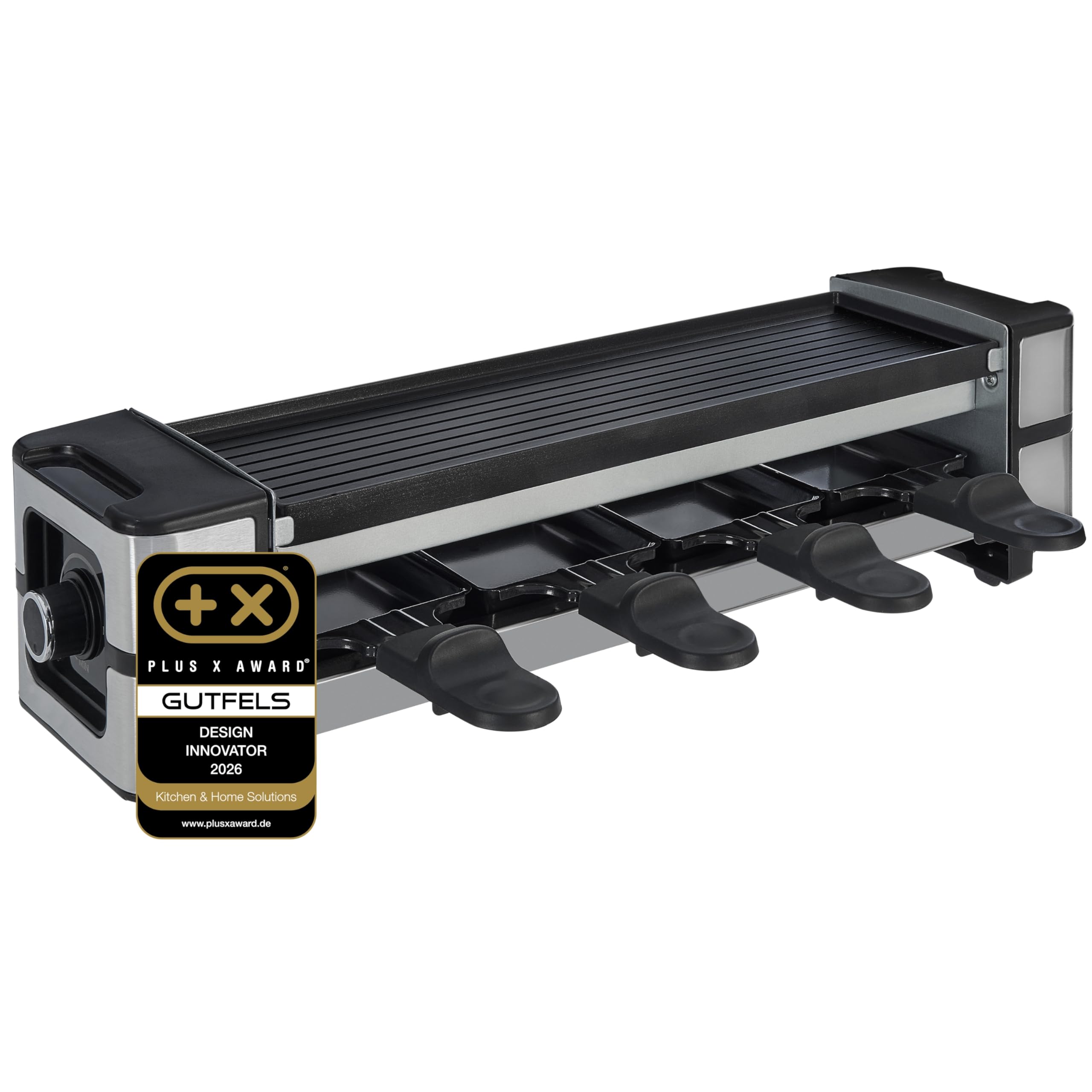 Raclette 4005 - Galda grils 4 personām ar apgāžamu grila plāksni un 4 pannām, 600 W
