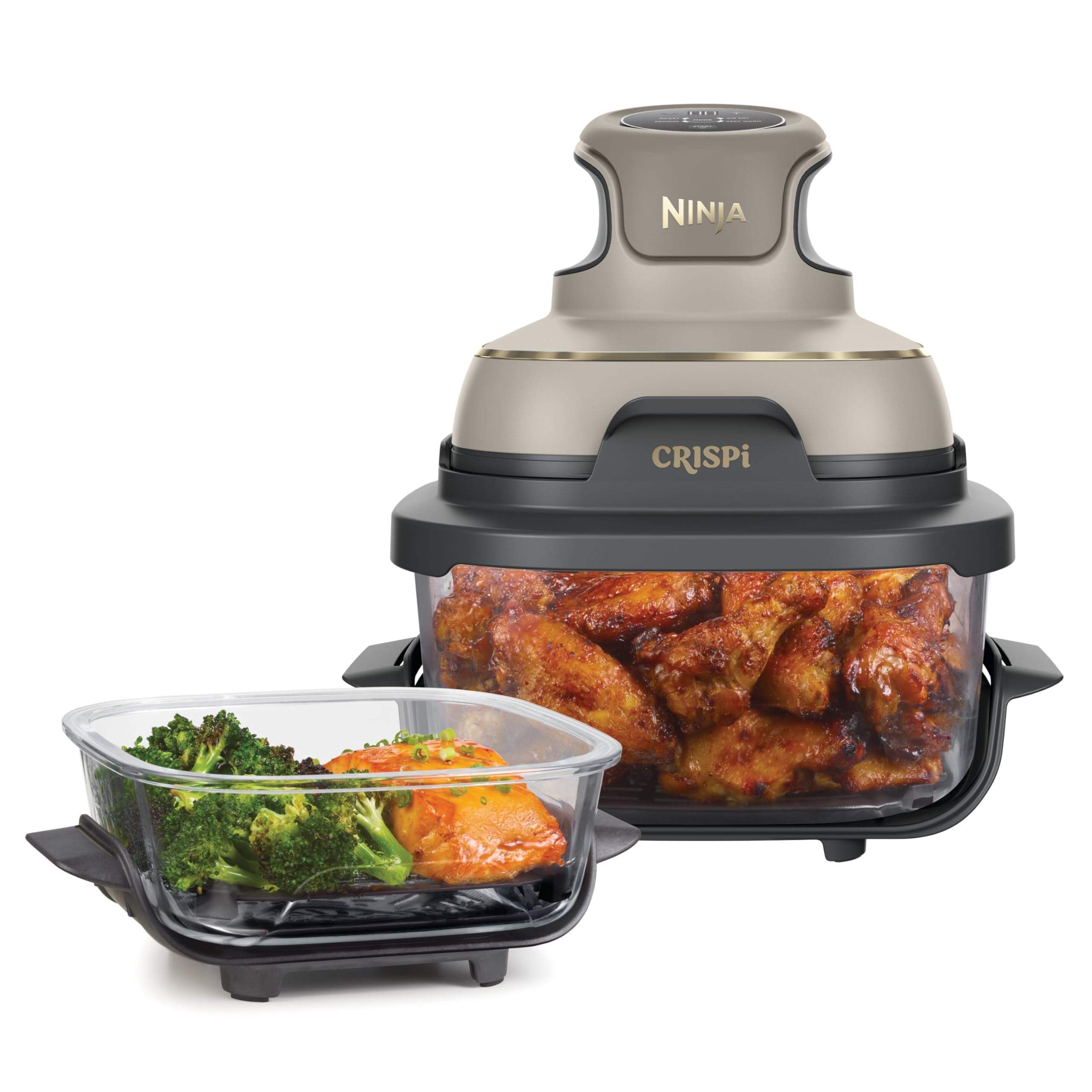 Ninja CRISPi FN101EUSTGD - Karstā gaisa fritieris/ Aerogils ar stikla traukiem, 3,8 L, 1700 W