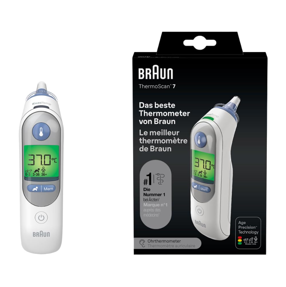 Braun ThermoScan 7-  Ausī liekamais termometrs ar Age Precision tehnoloģiju