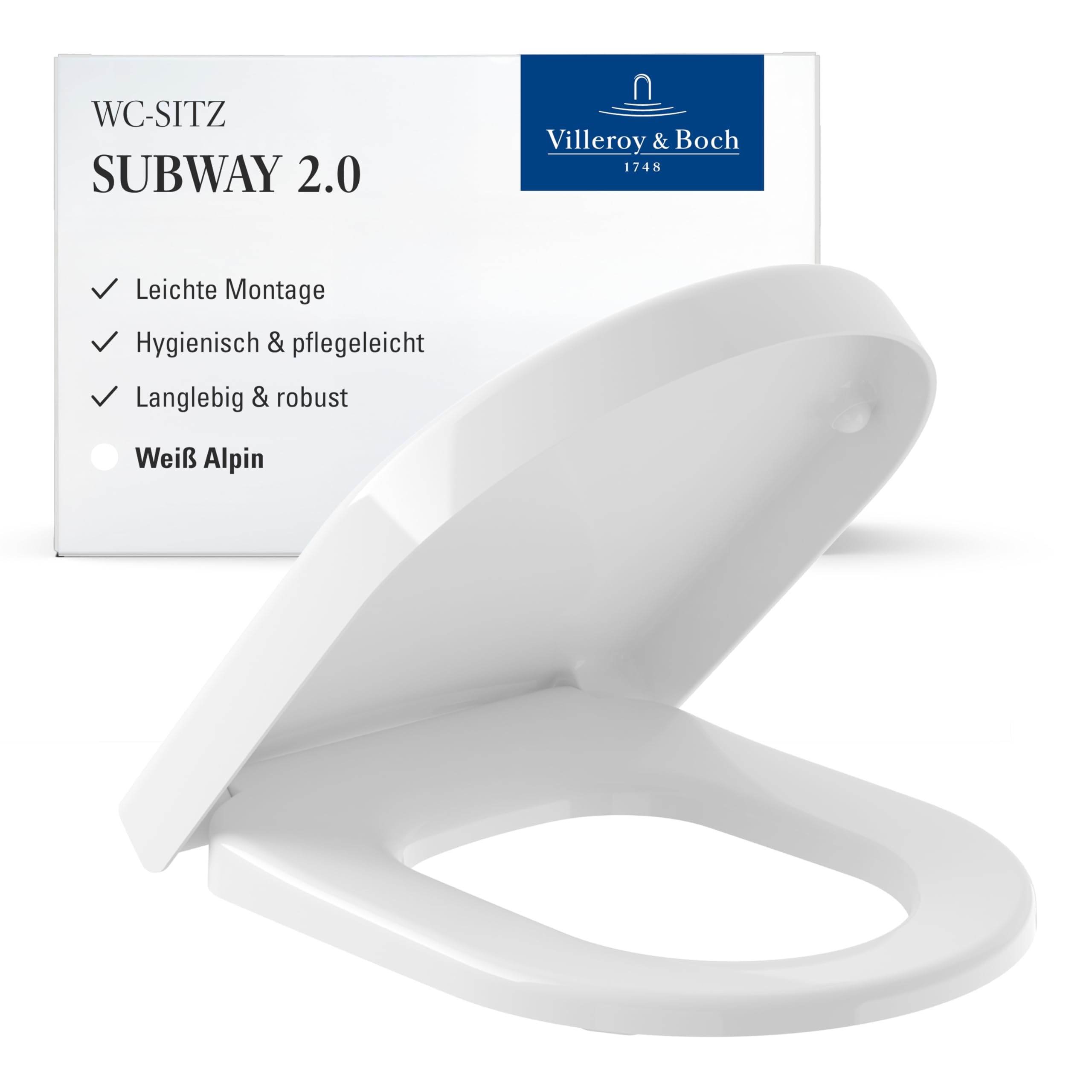 Villeroy & Boch Subway 2.0 - Tualetes poda sēdeklis ar ātras noņemšanas funkciju, balts