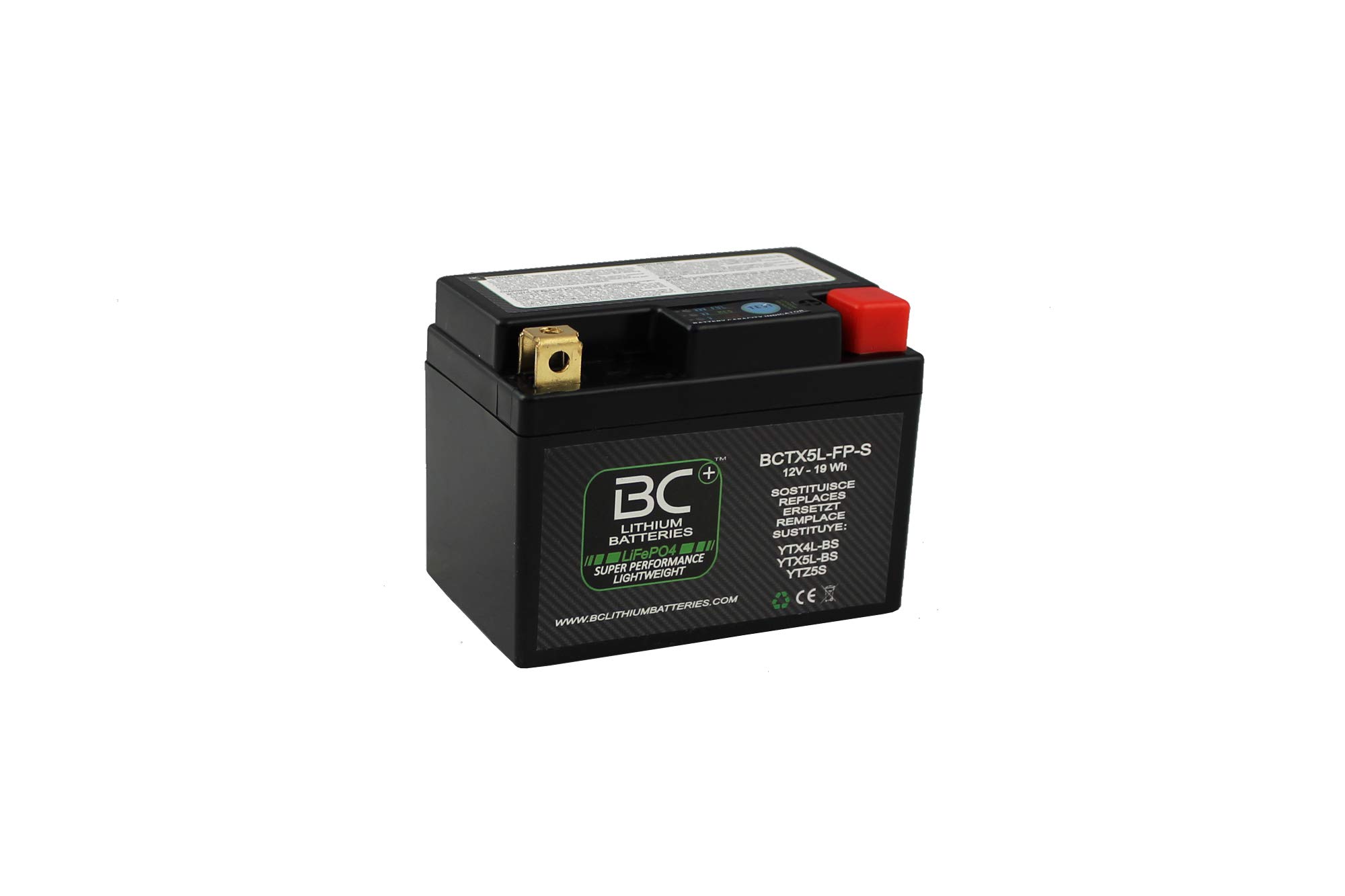 BC Battery Controller LiFePO4 BCTX5L-FP-S - Litija motociklu akumulators skūteriem, 12V