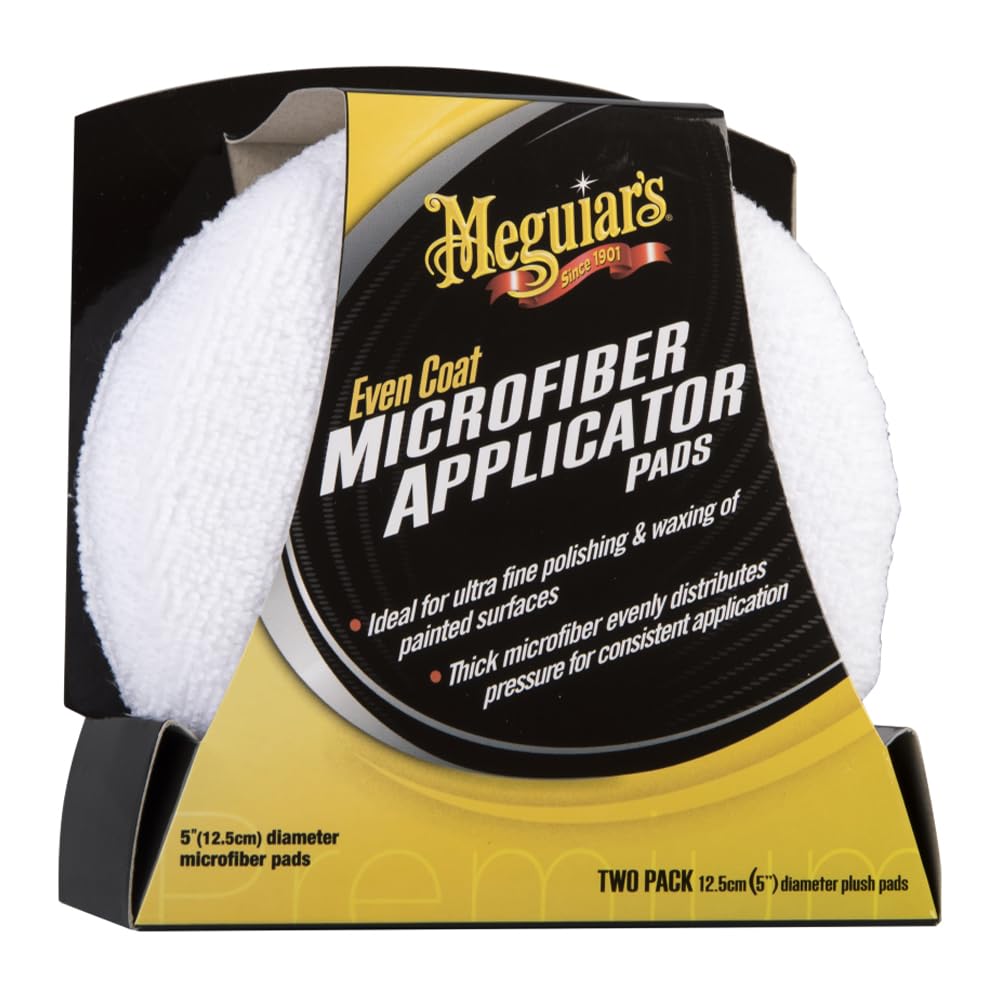 Meguiars X3080EU - Mikrošķiedras spilventiņi, balti 12,5 cm atkārtoti lietojami, 2 gab.