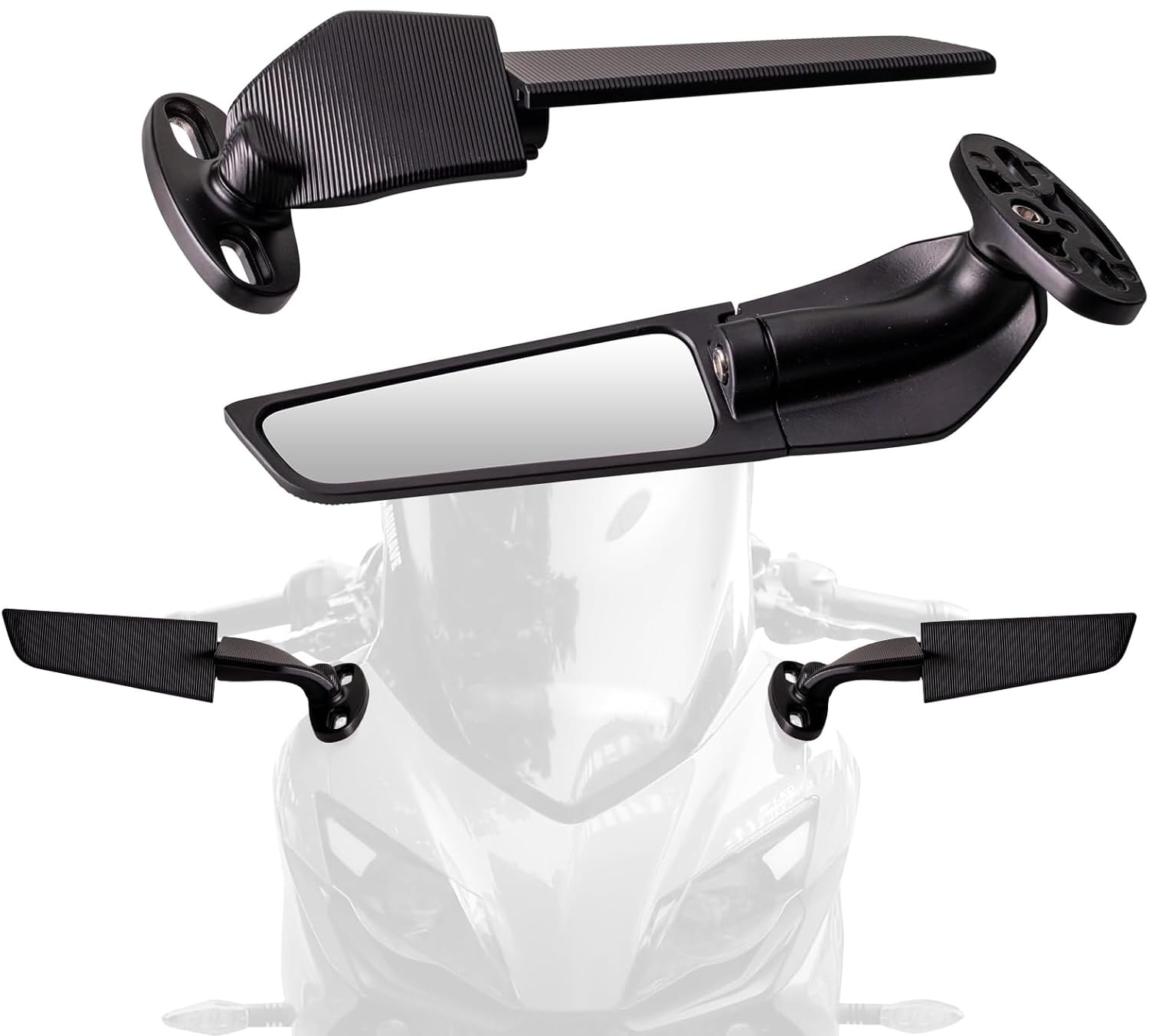 Proock T1-HSJ - Universālie motocikla atpakaļskata spoguļi ar 360° rotāciju saderīgi ar Honda Kawasaki, Suzuki Yamaha