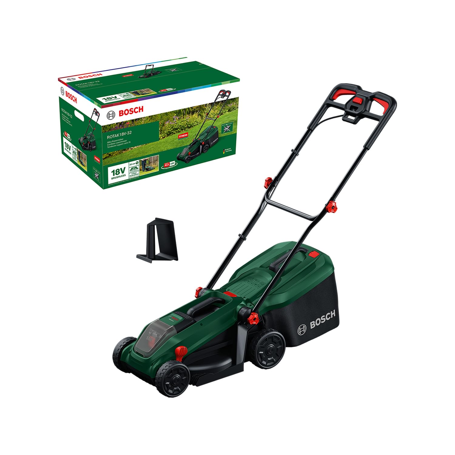 Bosch  ROTAK 18V-32 - Akumulatora zālespļāvējs, bez akumulatora un lādētāja