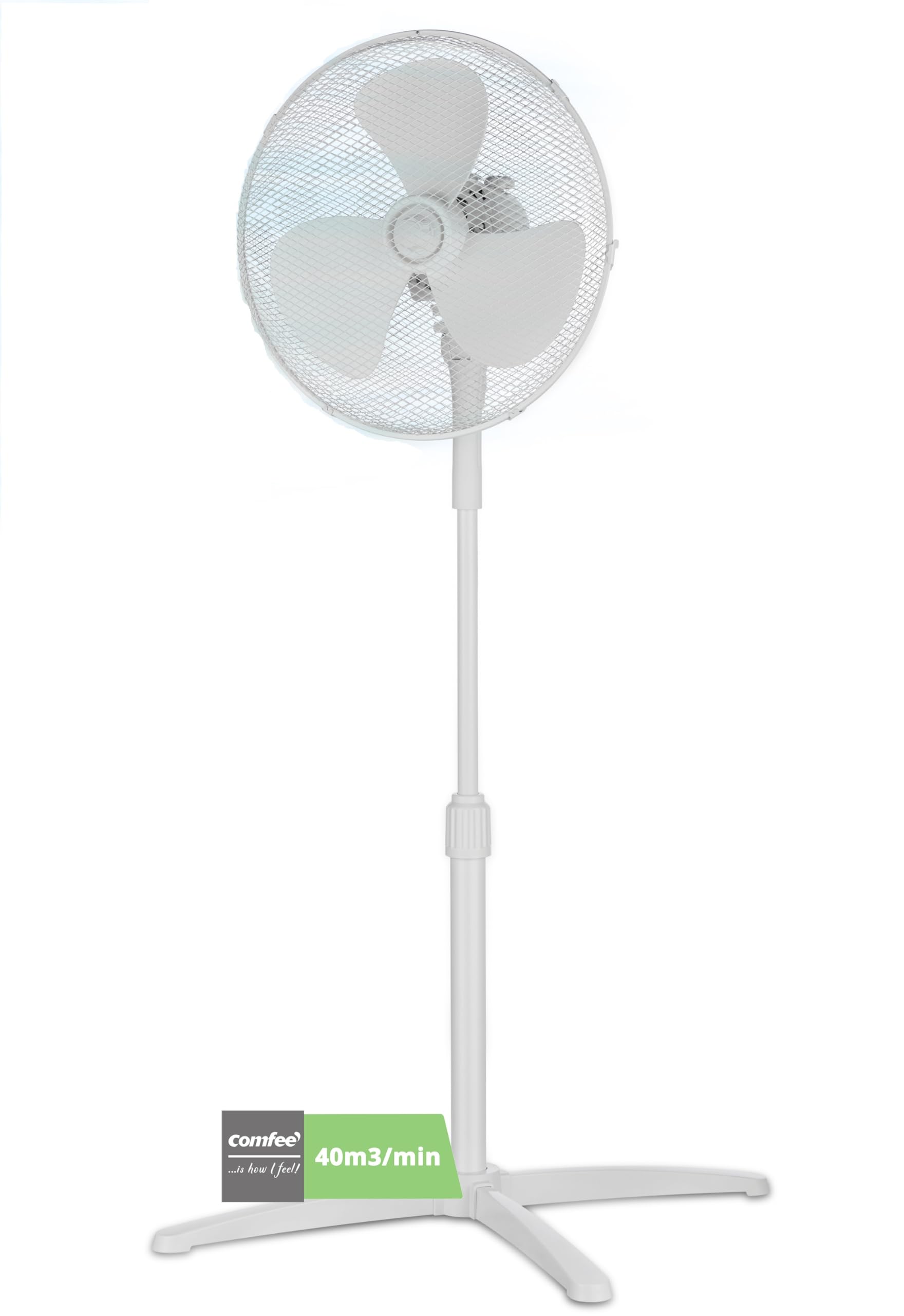 Comfee CFS40PW00A2 - Kolonnas ventilators ar 3 ātrumiem un 90grādu oscilāciju, balts, 40 W