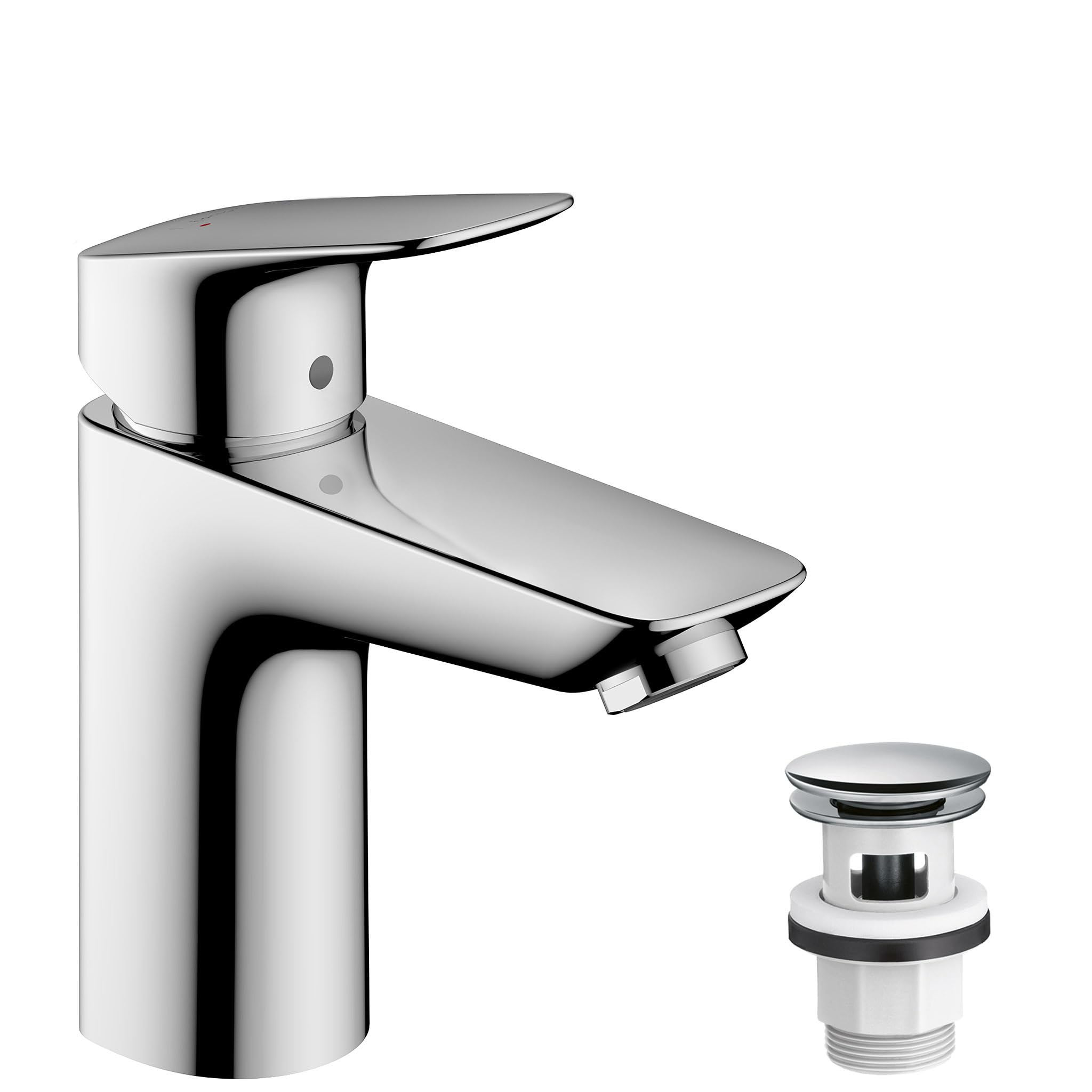 Hansgrohe 71107000 - izlietnes maisītājs ar Push-Open noteku un EcoSmart, hroms, 100 mm