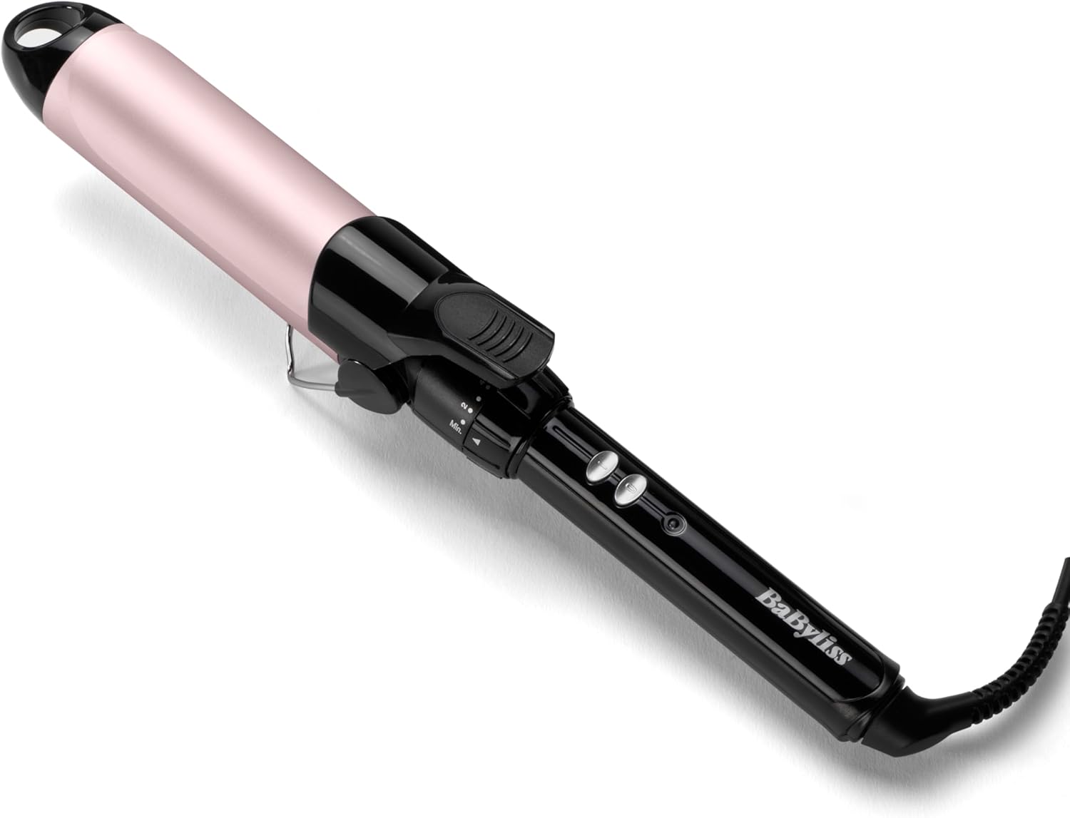 BaByliss C338E- Lokšķēres ar 38 mm kvarca keramikas pārklājumu sīkām cirtām, rozā un melnas