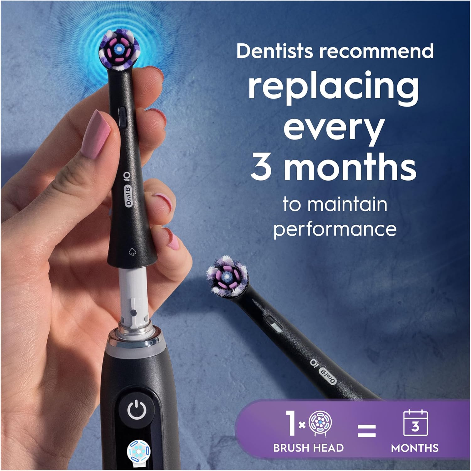 Oral-B iO - Zobu birstes uzgaļis spīdošam baltumam, melns, 1 gab.