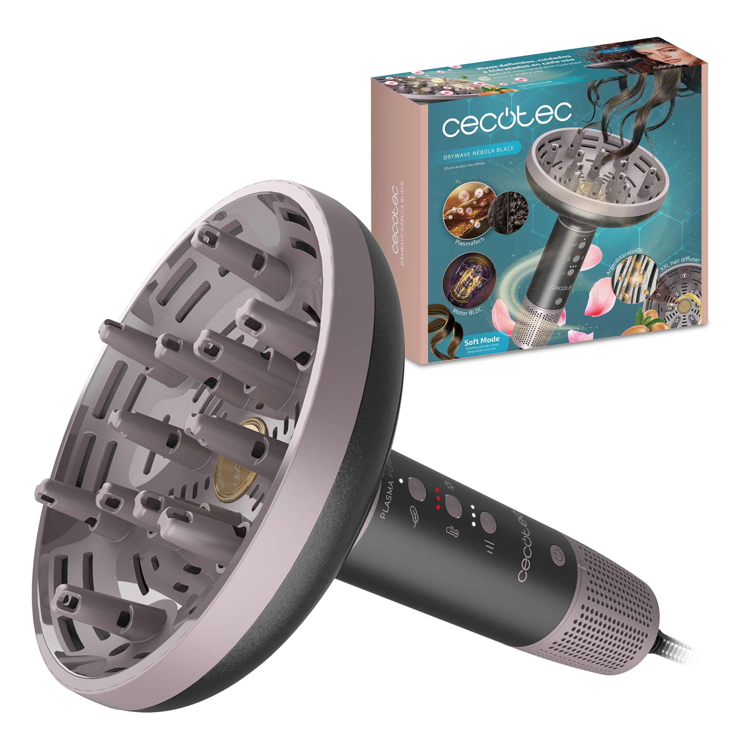 Cecotec DryWave Nebula - Matu difuzors cirtām un PlasmaTech tehnoloģiju, 1300W