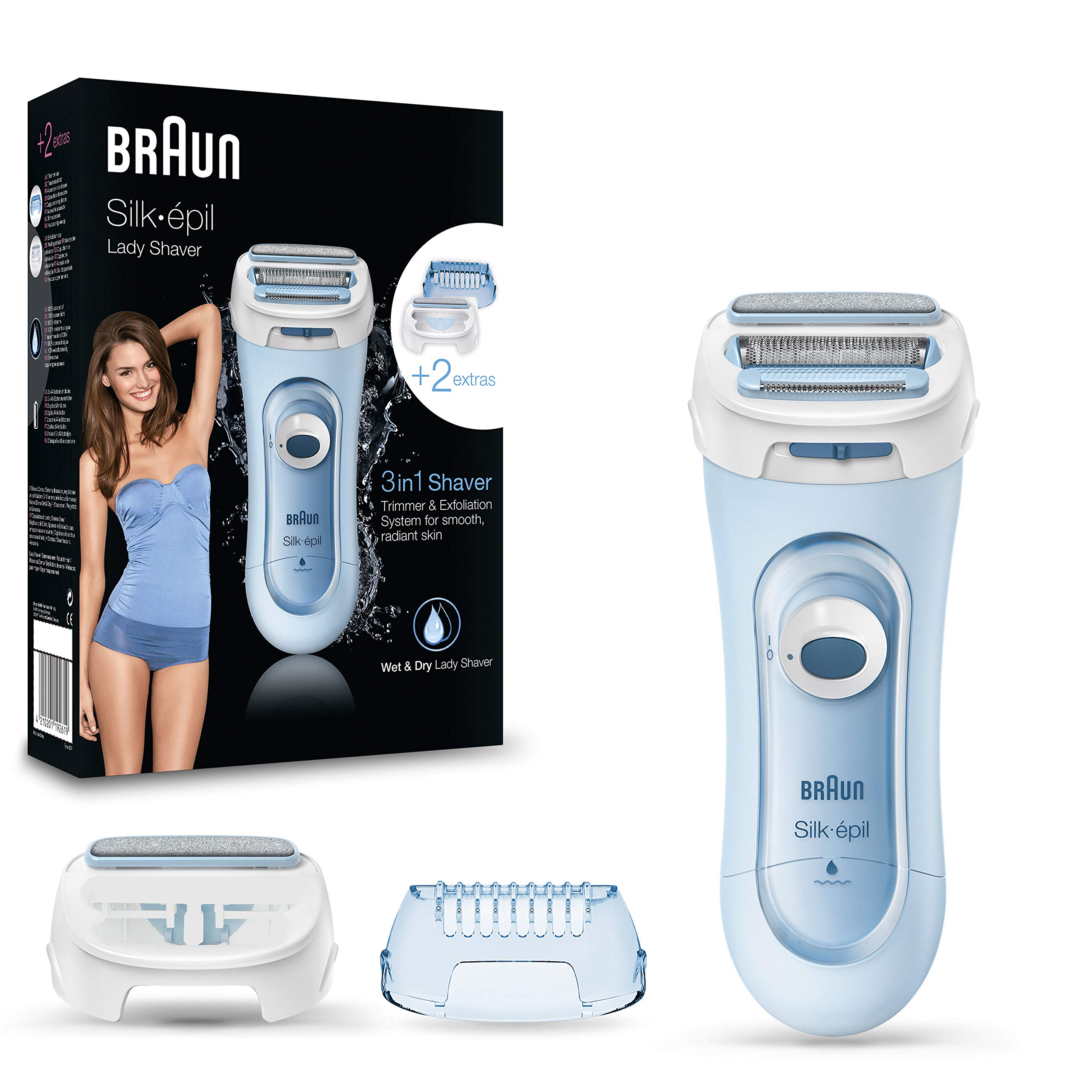 Braun Silk-pil ladyshaver 3in1 - Elektriskais skuveklis, trimmeris un lobīšanas sistēma