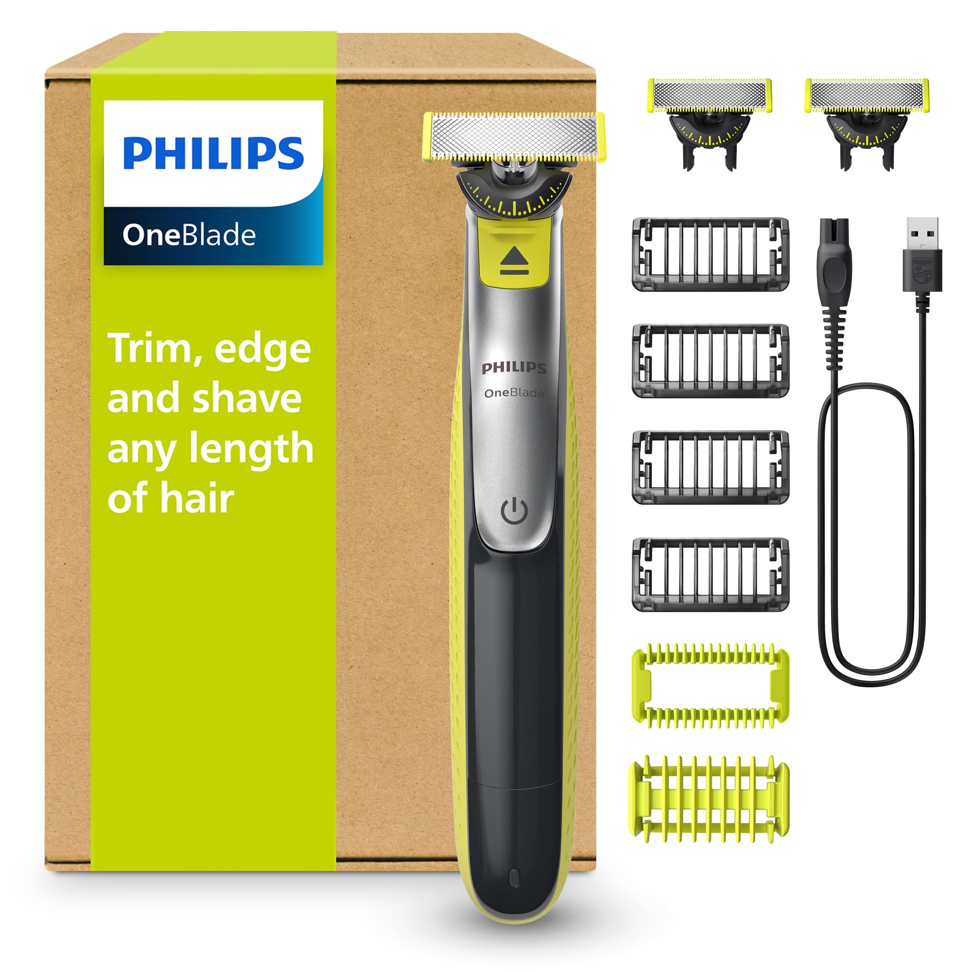 Philips OneBlade 360  QP283/31 - Elektriskais skuveklis ar 3 asmeņiem un uzlādes kabeli, sejai un ķermenim