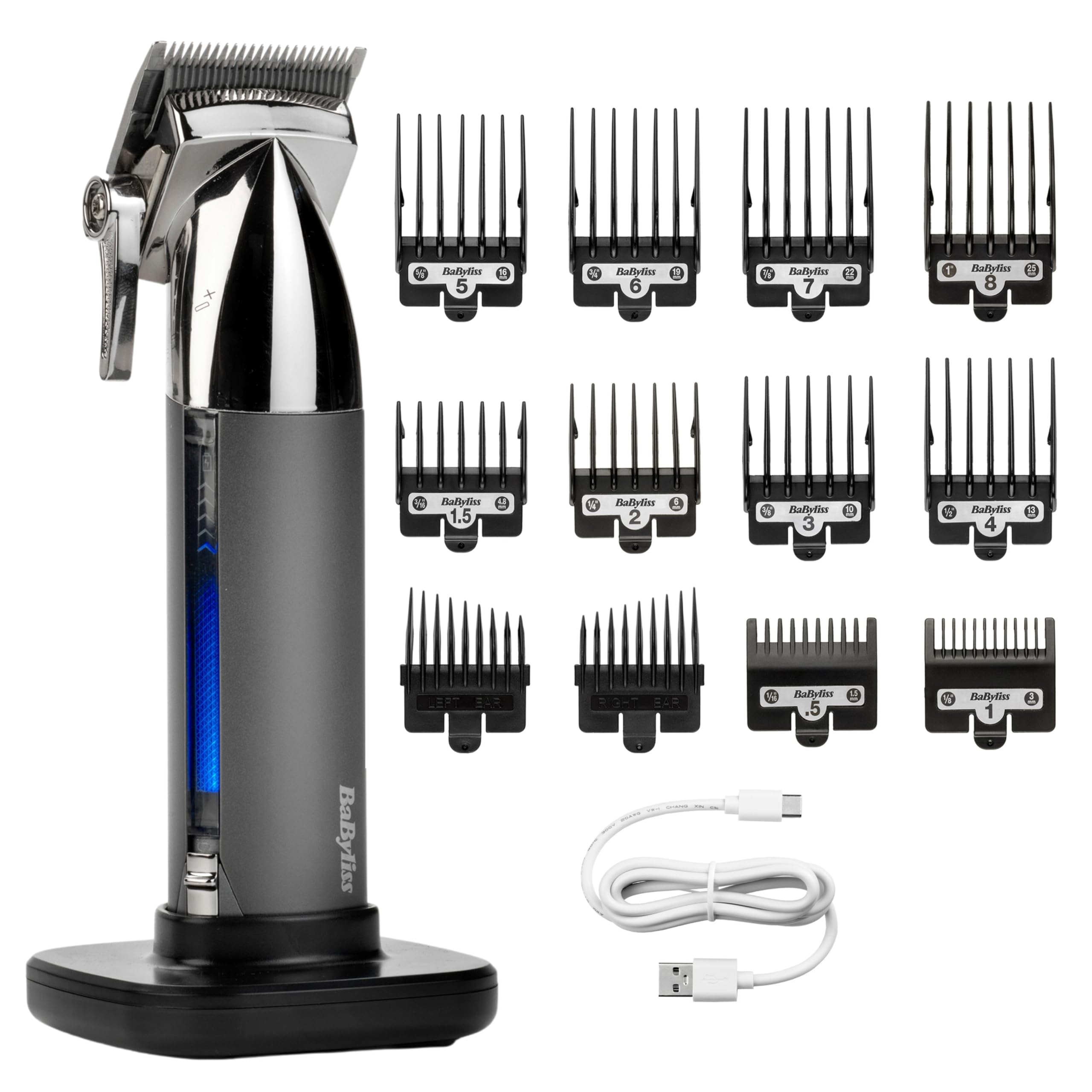BaByliss E996E Super-X Metal - bezvadu matu griežamā mašīna ar japāņu tērauda asmeņiem un digitālo displeju
