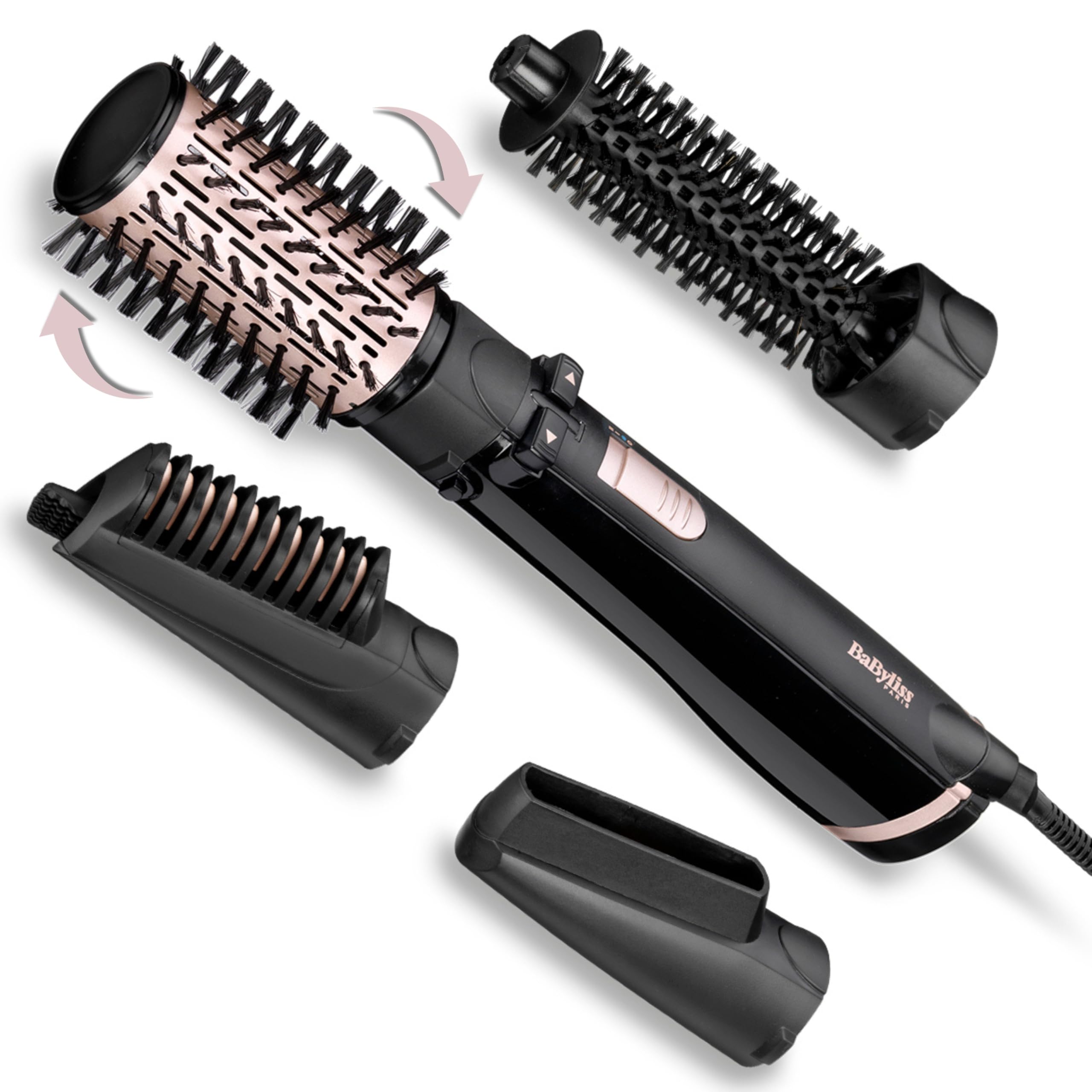 BaByliss AS200E - Karstā matu veidošanas ķemme, taisnošanai un apjomam ar 4 uzgaļiem, 1000W