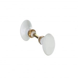 Home Friendly 211612 - Durvju roktura pāris ar porcelāna pogu, balts, modelis 211612