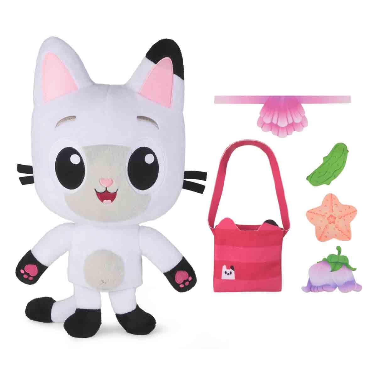 Dreamworks Gabby's Dollhouse - Interaktīvā plīša Panda Pēdiņa, ar somu un aksesuāriem, 33 cm
