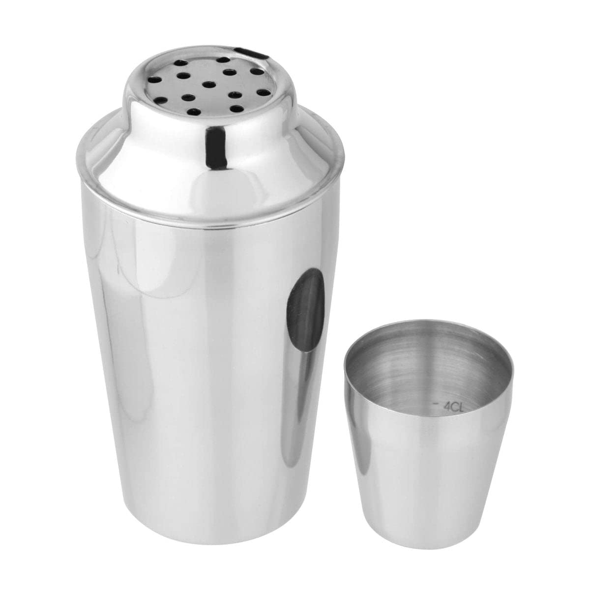 Fackelmann 49500 - kokteiļu šeikeris no nerūsējošā tērauda ar integrētu sietu, 400 ml