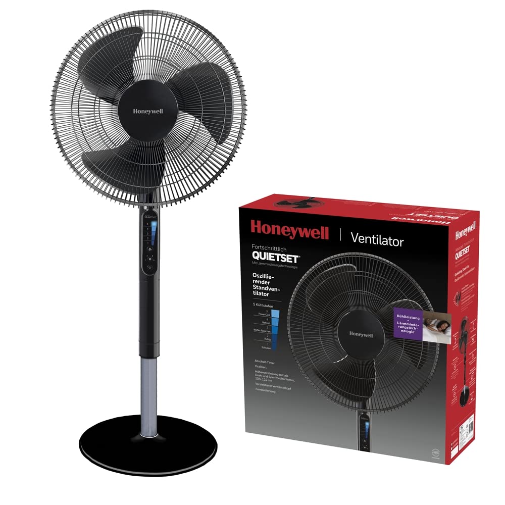 Honeywell QuietSet HSF600BE4 - Grīdas ventilators ar tālvadības pulti un 5 ātruma iestatījumiem