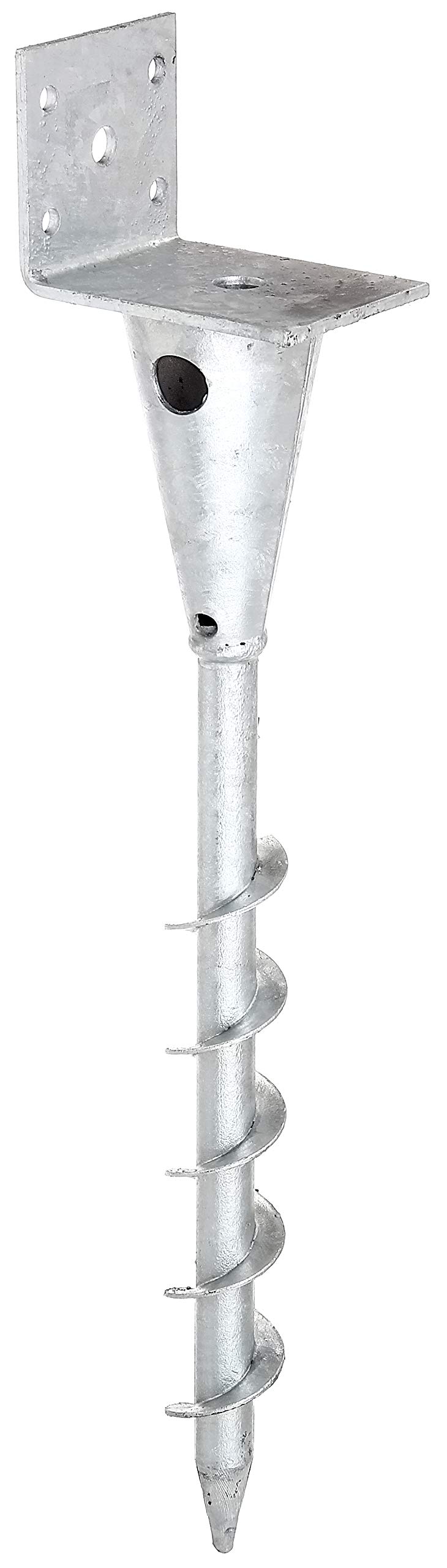 Alberts 212278 - L veida pīlāra turētājs kvadrātkokiem ieskrūvēšanai, karstā cinkojuma, 470 mm