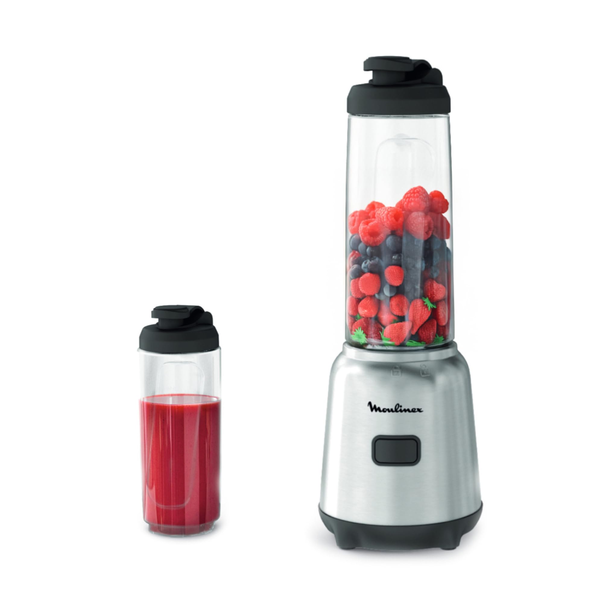 Moulinex LM15FD10 - Mini blenderis ar 2 Tritan pudelēm, 300 W, 0,6 l